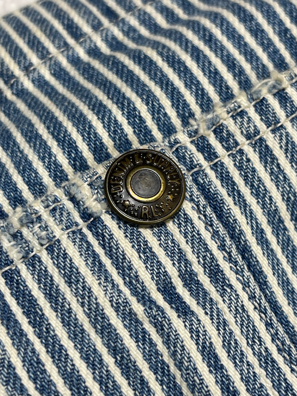 Ralph Lauren Denim & Supply Striped Aged Denim Overalls