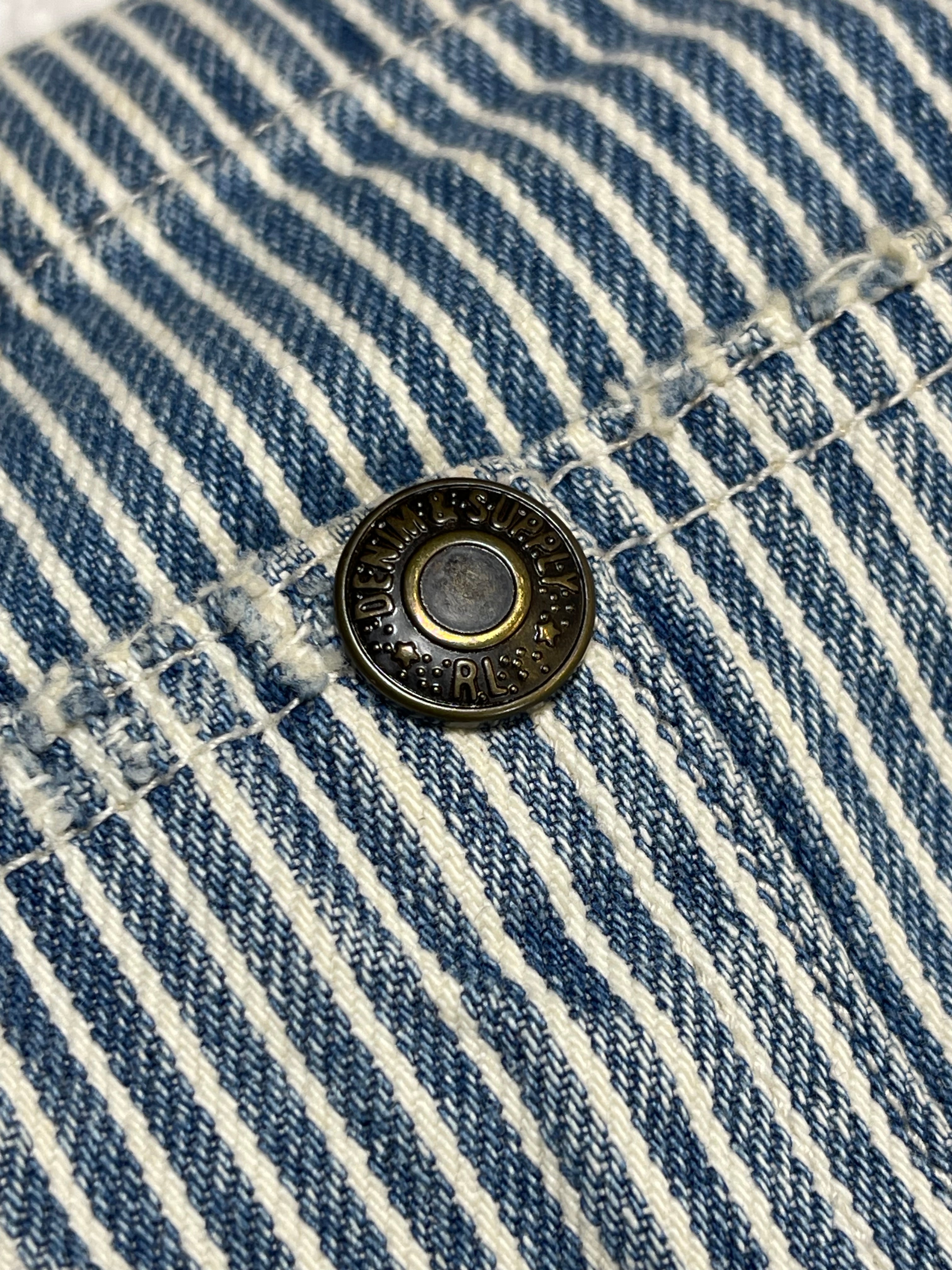 Ralph Lauren Denim & Supply Striped Aged Denim Overalls