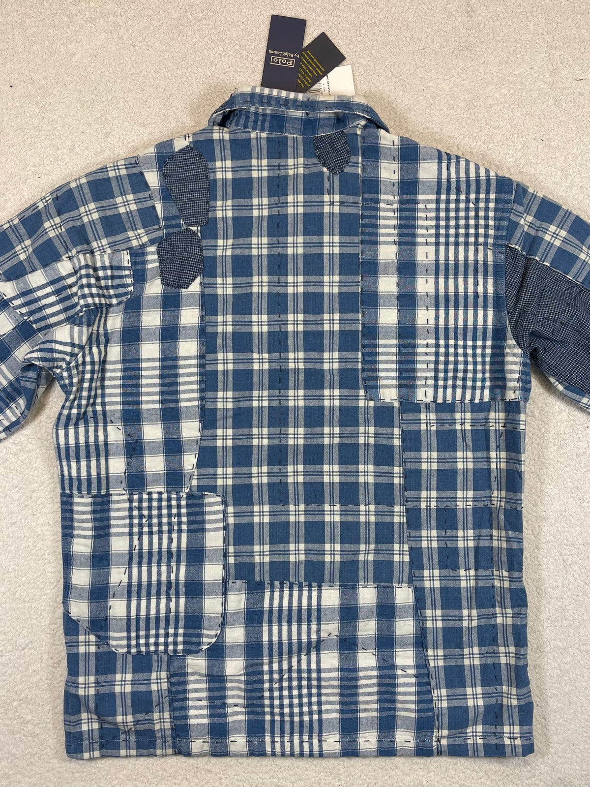 🧵 Polo by Ralph Lauren x Oak Bluffs Limited-Edition Indigo Patchwork Overshirt S