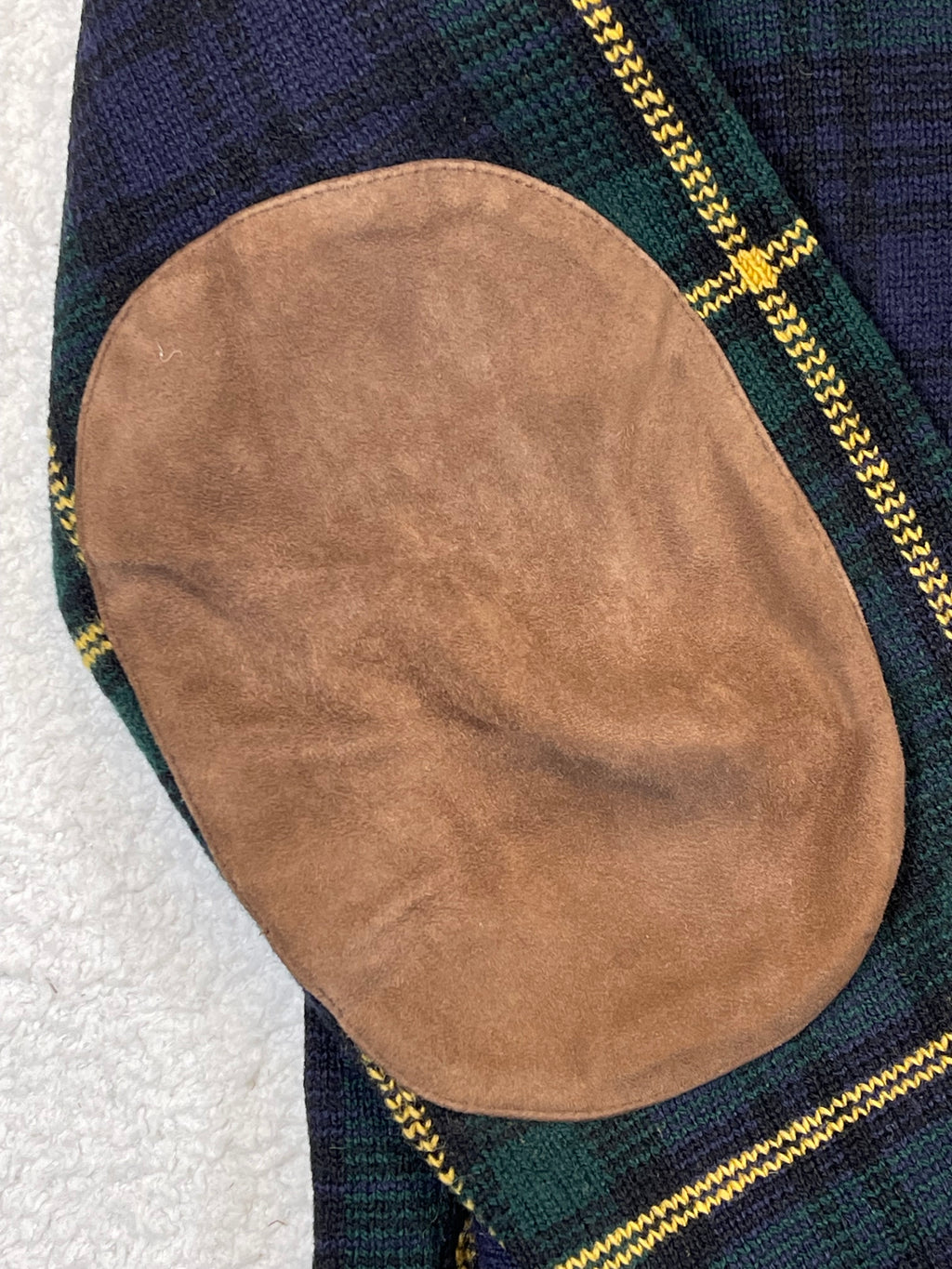 Polo by Ralph Lauren Vintage Tartan Lambswool & Suede Cardigan S