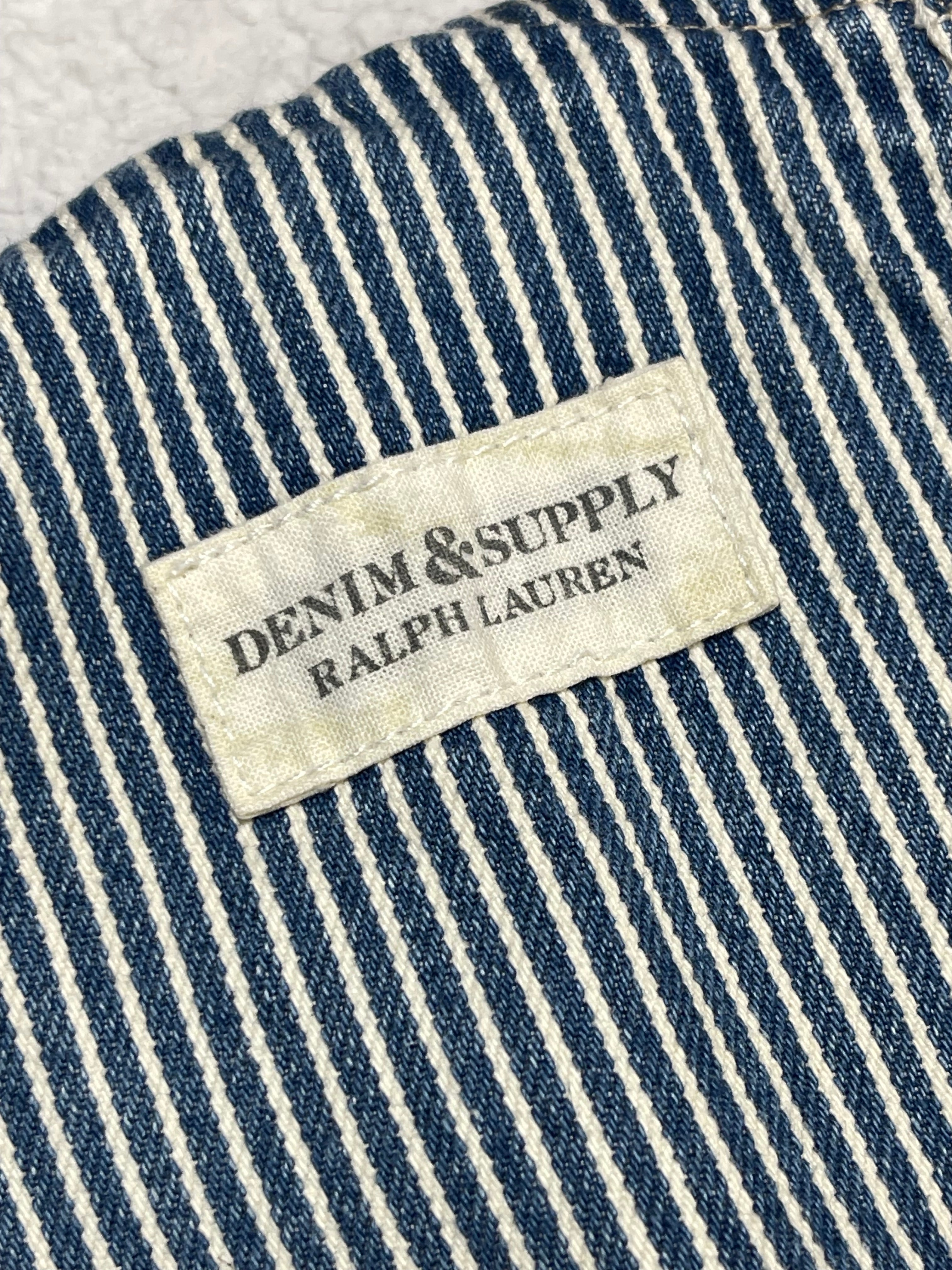 Ralph Lauren Denim & Supply Striped Aged Denim Overalls