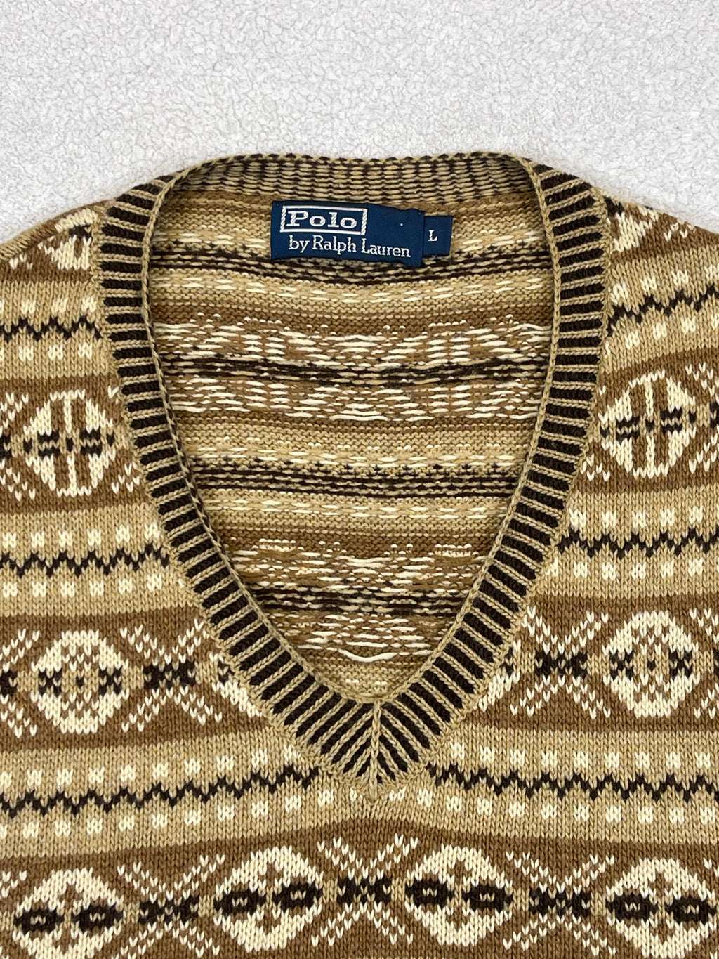 Polo by Ralph Lauren Vintage Fair Isle Cotton & Cashmere Sweater Vest