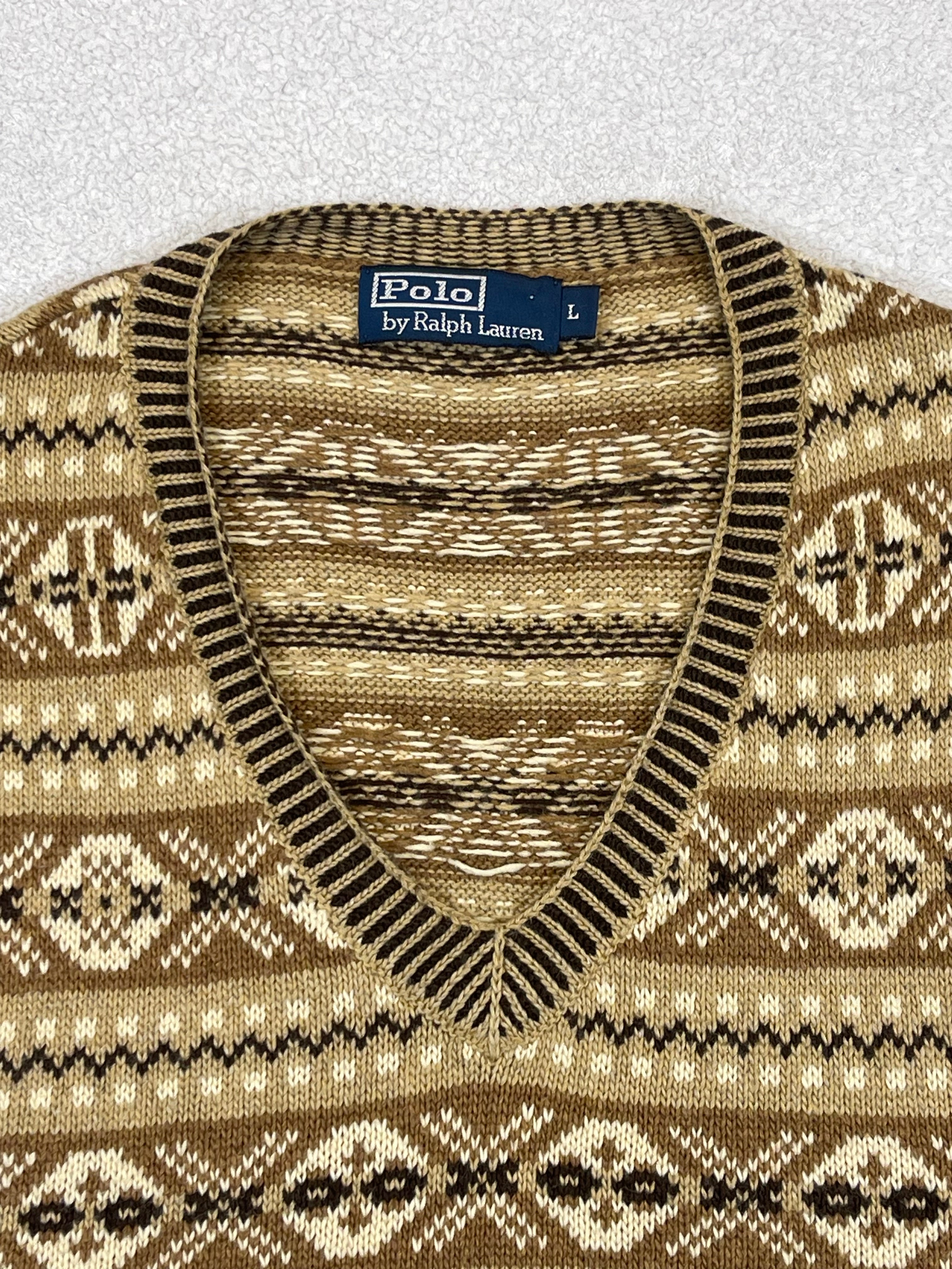 Polo by Ralph Lauren Vintage Fair Isle Cotton & Cashmere Sweater Vest