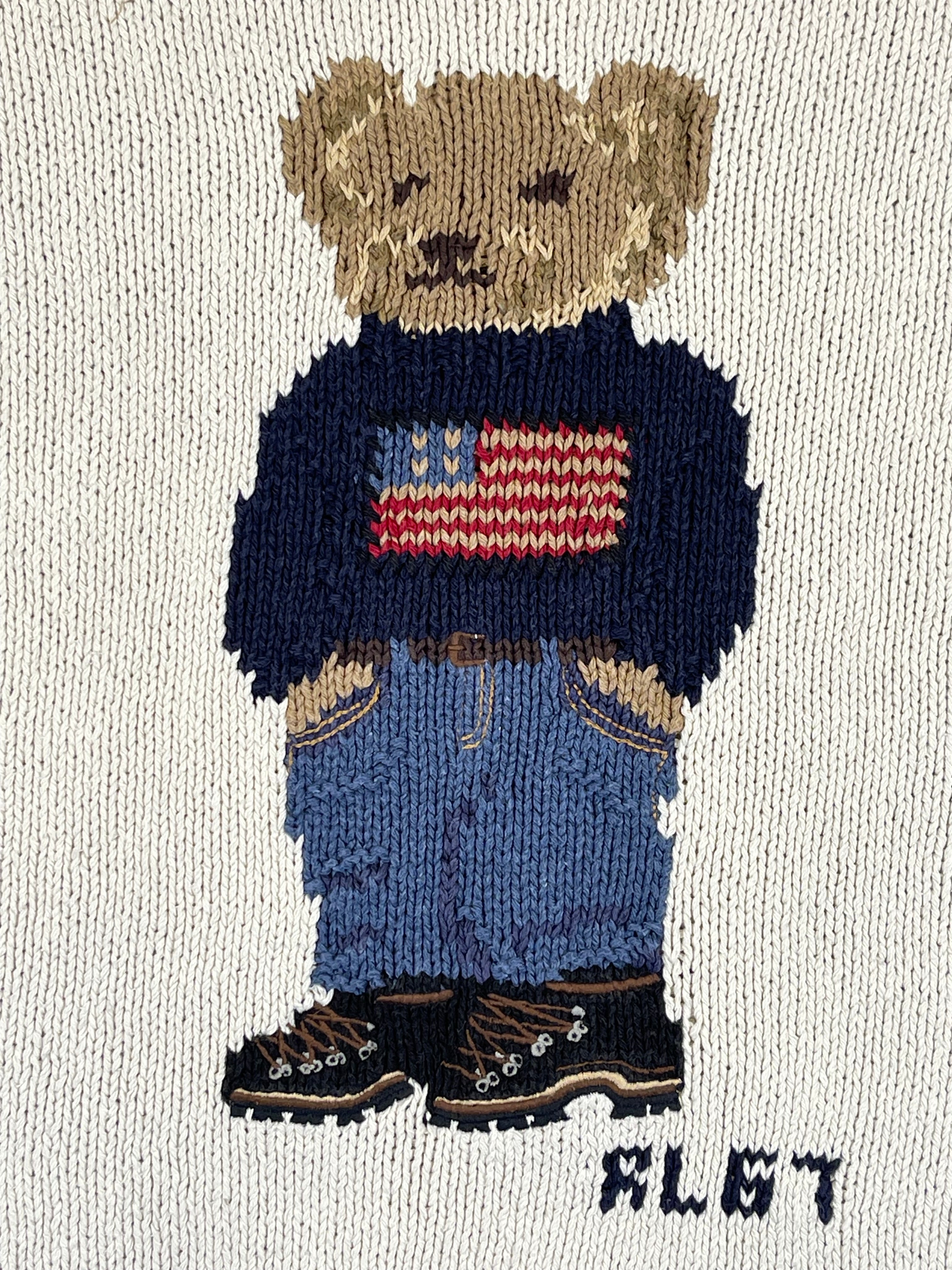 Polo Ralph Lauren Iconic Hand-Knit Polo Bear Sweater (Vintage 90s)