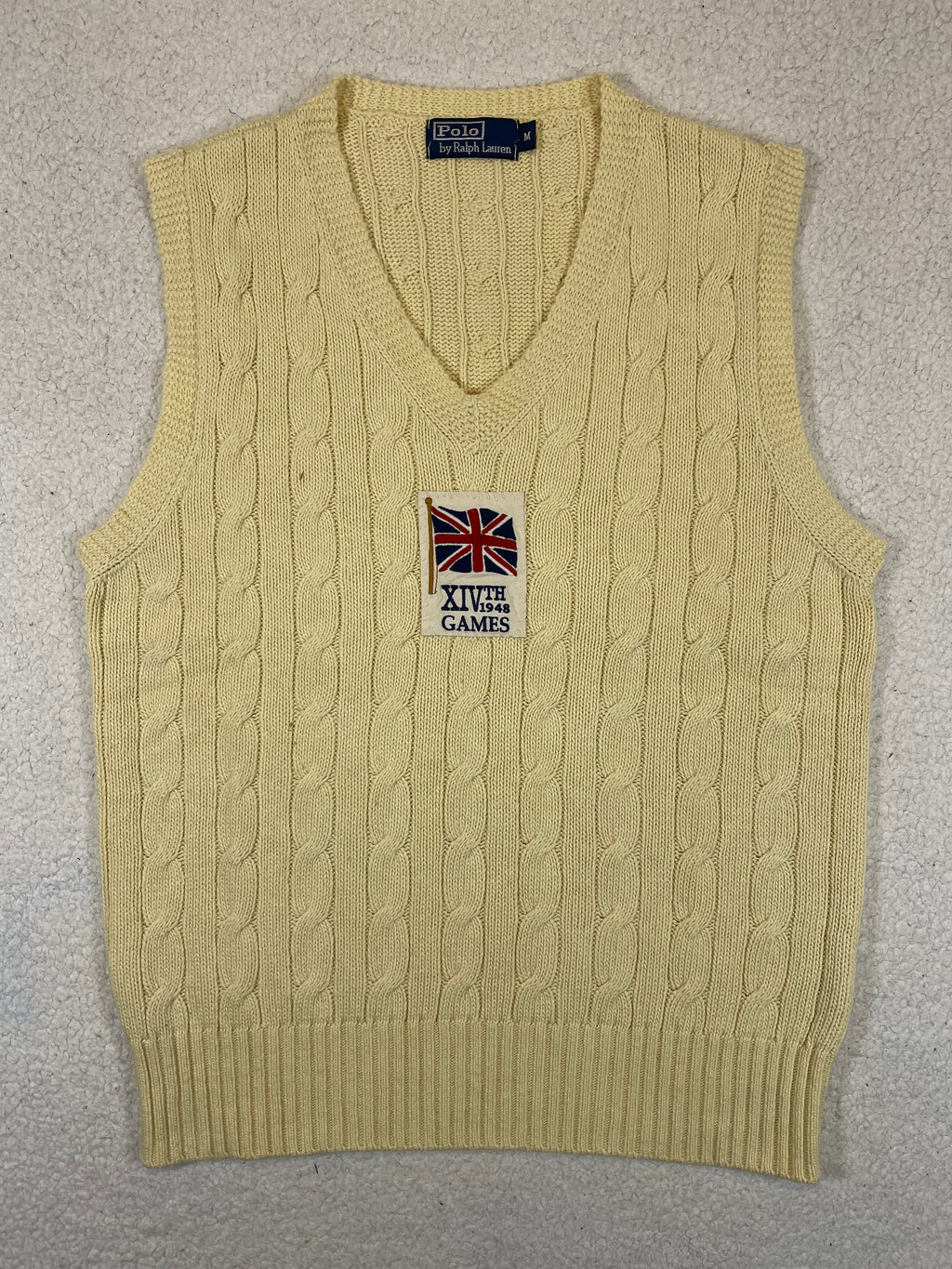Polo Ralph Lauren UK Cable-Knit Cotton & Cashmere Sweater Vest (Vintage 2000s)