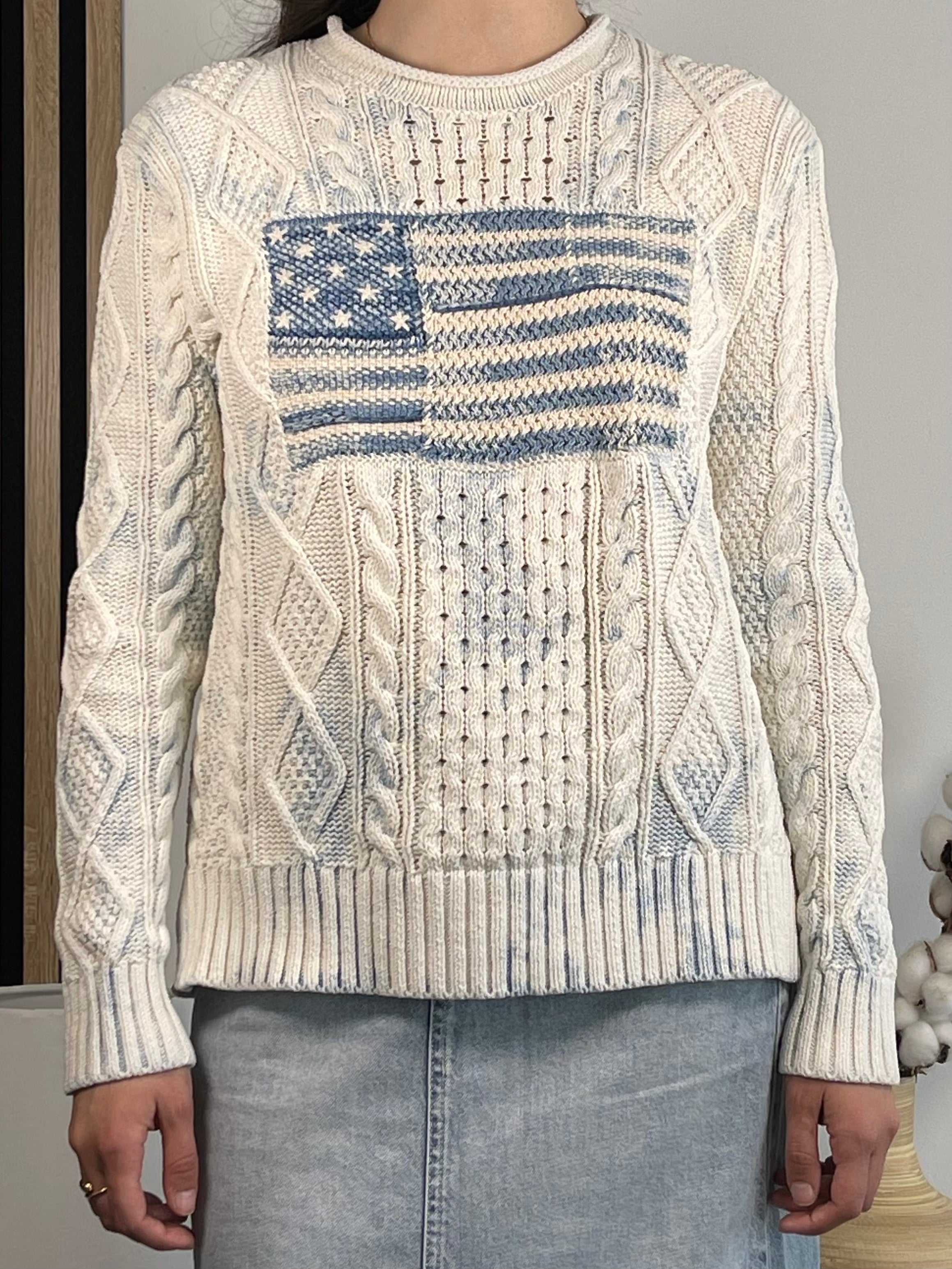 Polo Ralph Lauren Flag Aran Knit Sweater