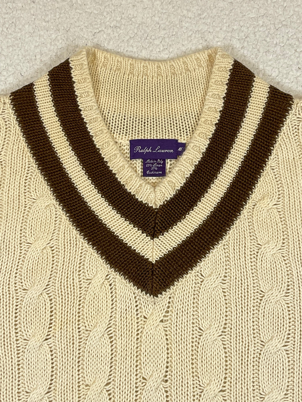 Ralph Lauren Purple Label Linen & Cashmere Cricket Sweater (Vintage 2000s)