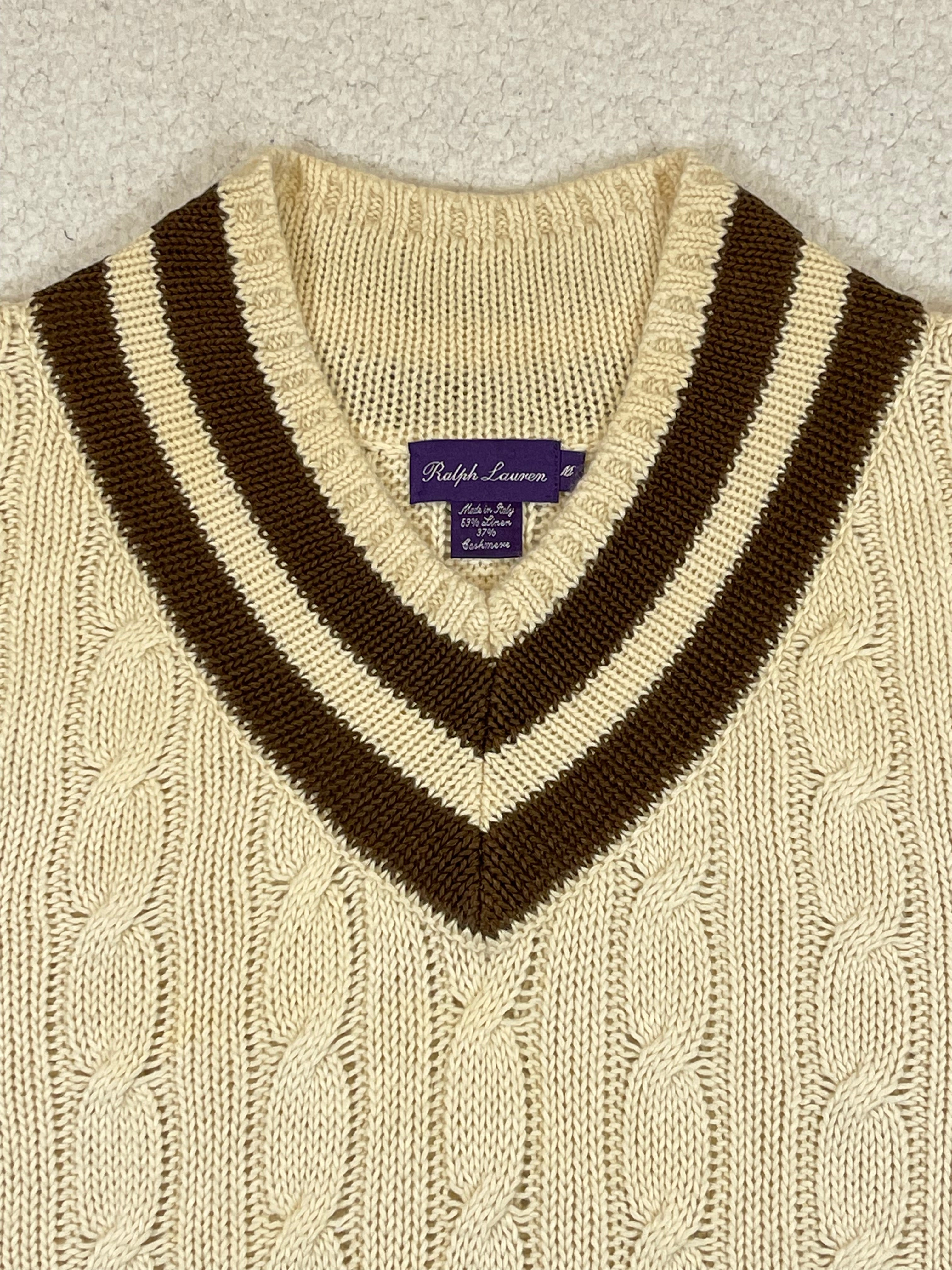Ralph Lauren Purple Label Linen & Cashmere Cricket Sweater (Vintage 2000s)