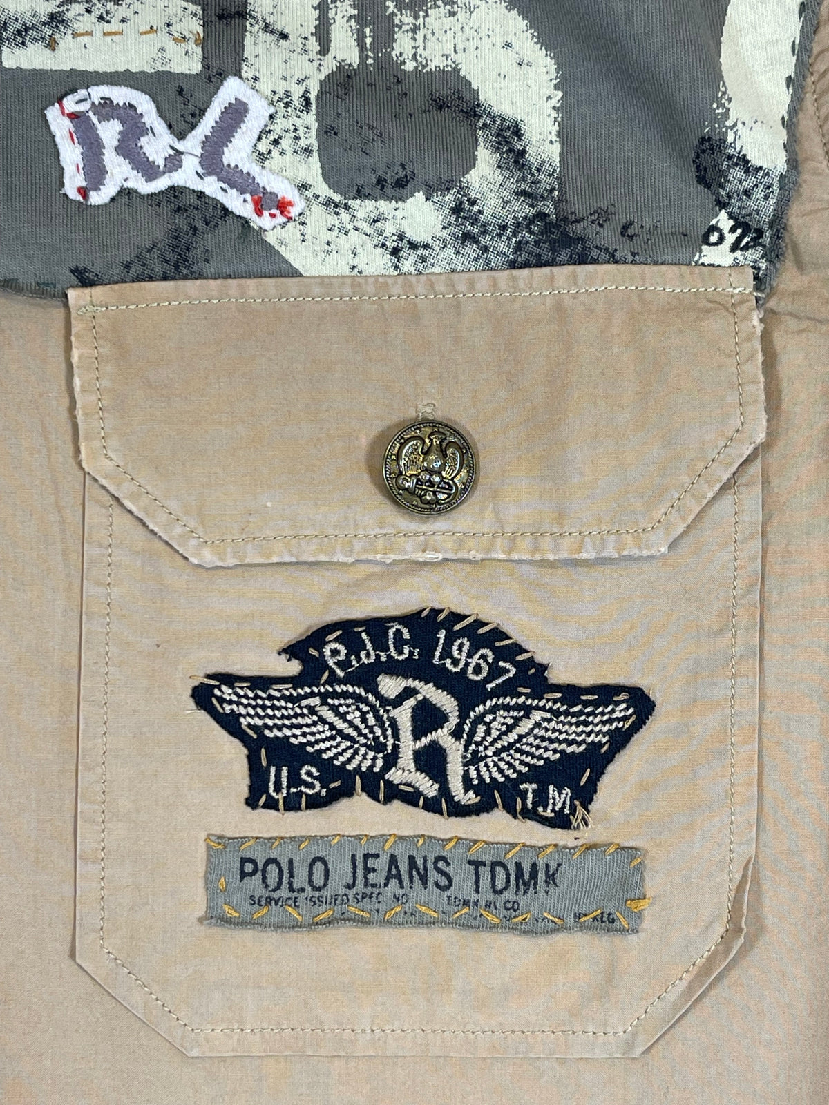 Ralph Lauren Polo Jeans Company Vintage Surplus Patch Cotton Twill Shirt