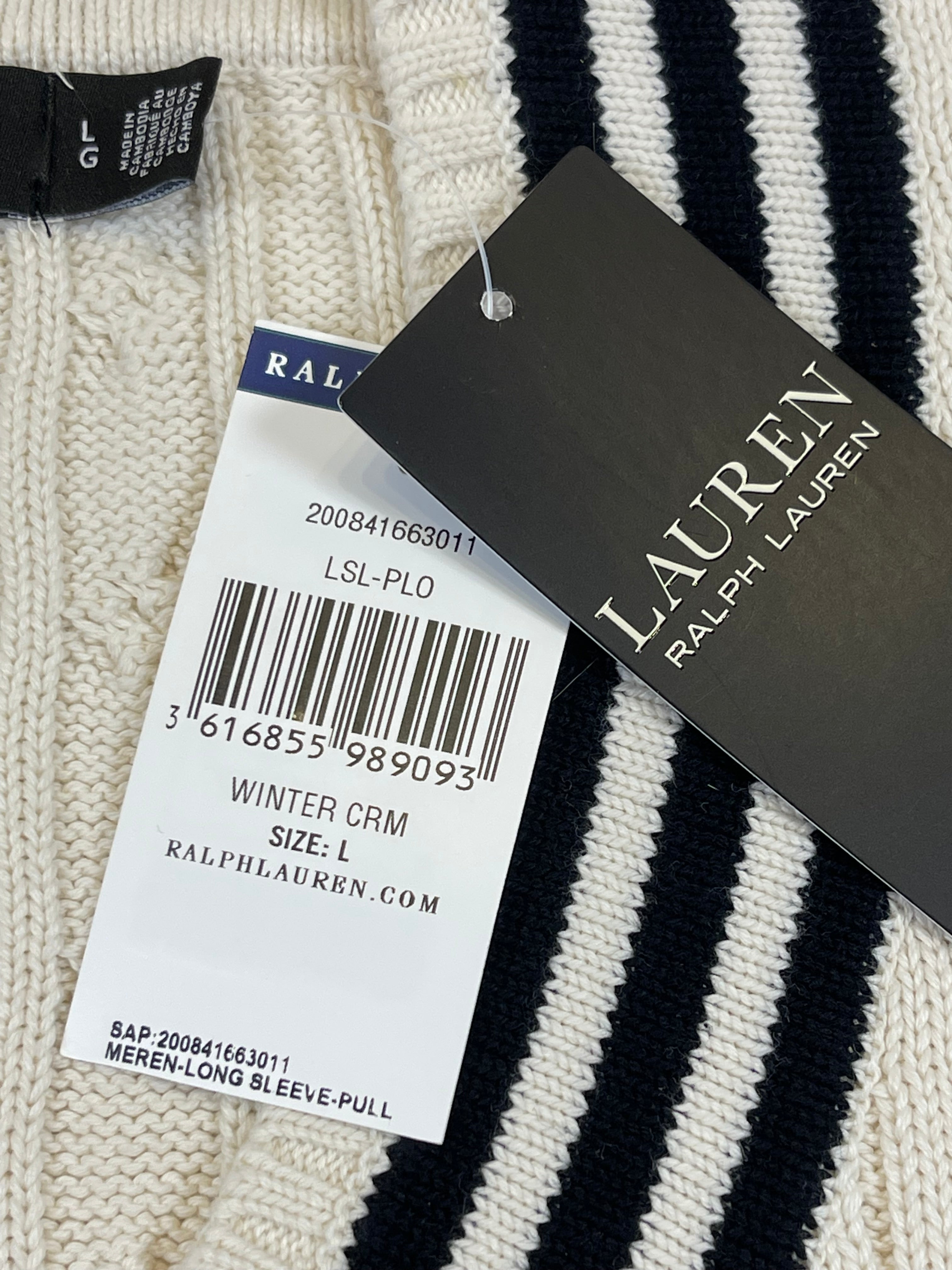 Lauren Ralph Lauren LRL Crest Cable-Knit Cricket Sweater (2024)
