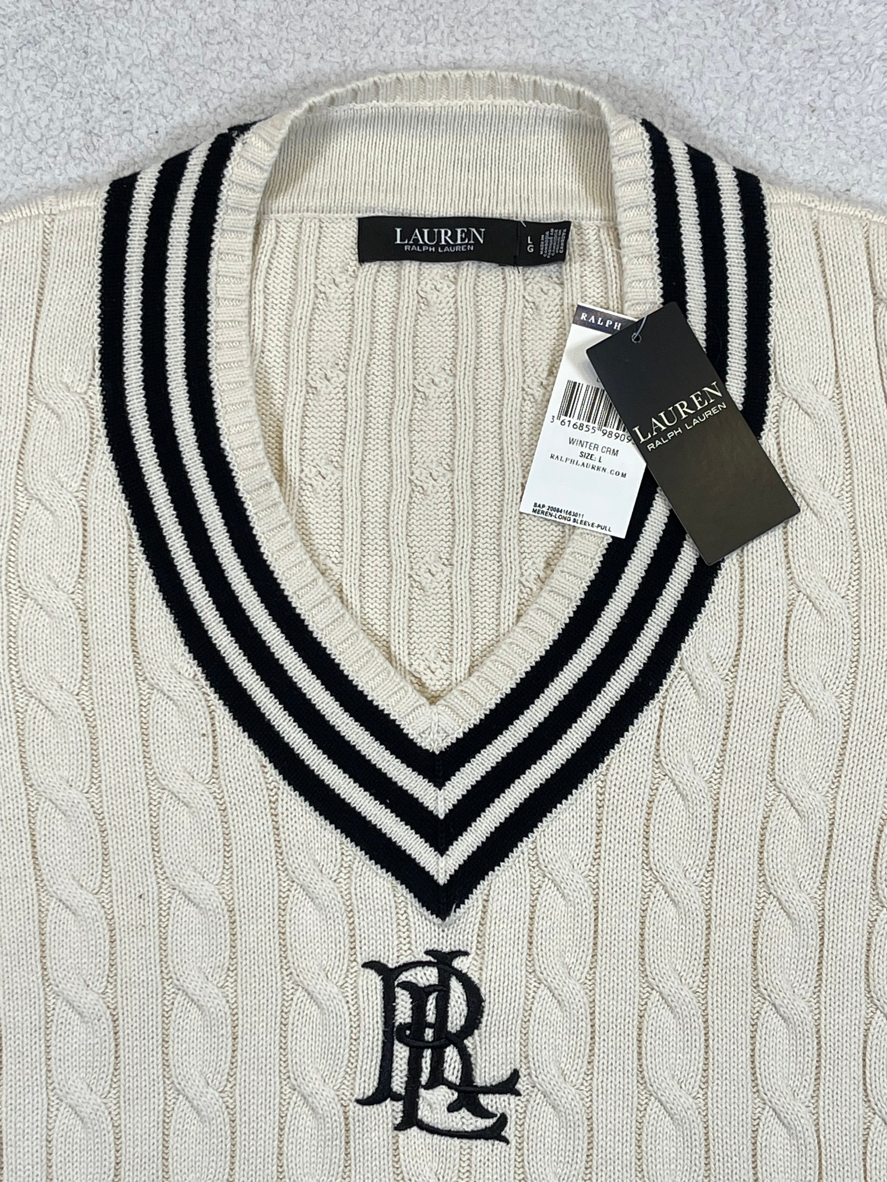 Lauren Ralph Lauren LRL Crest Cable-Knit Cricket Sweater (2024)