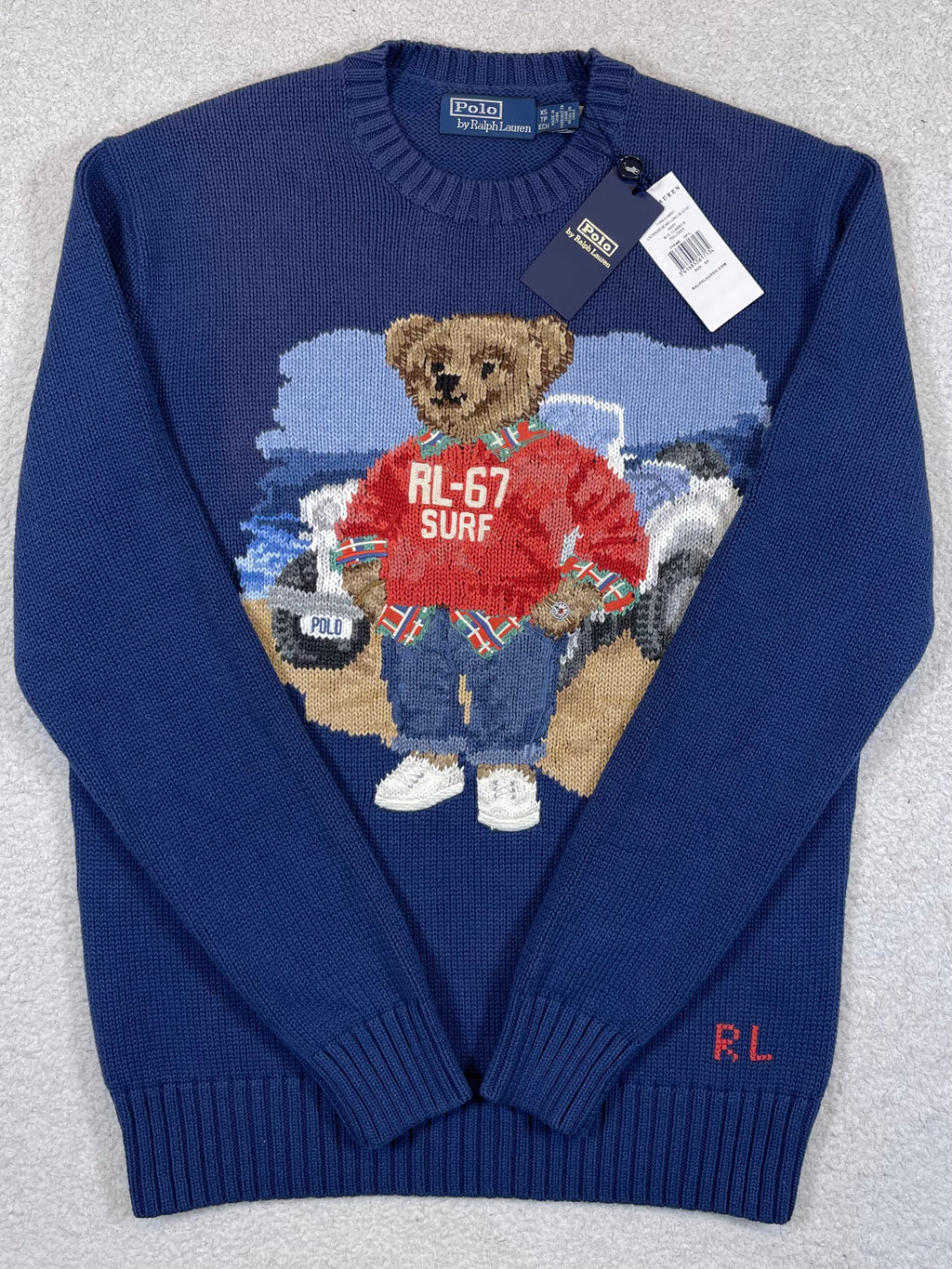 Polo by Ralph Lauren Polo Bear RL-67 Surf Cotton Sweater XS