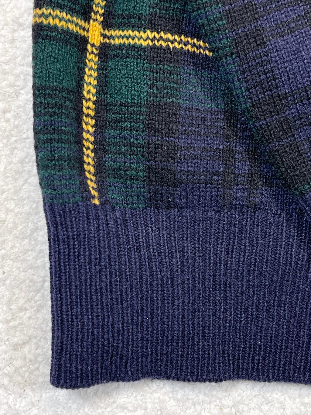 Polo by Ralph Lauren Vintage Tartan Lambswool & Suede Cardigan S
