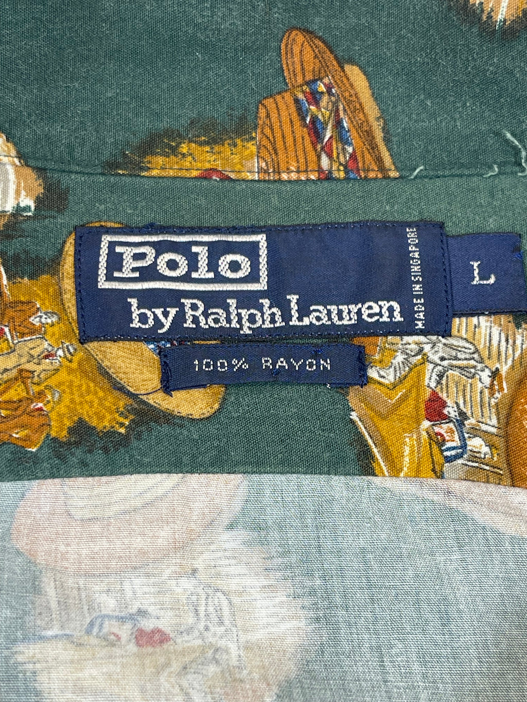 Polo by Ralph Lauren 1990s Vintage Hat-Print Safari Shirt