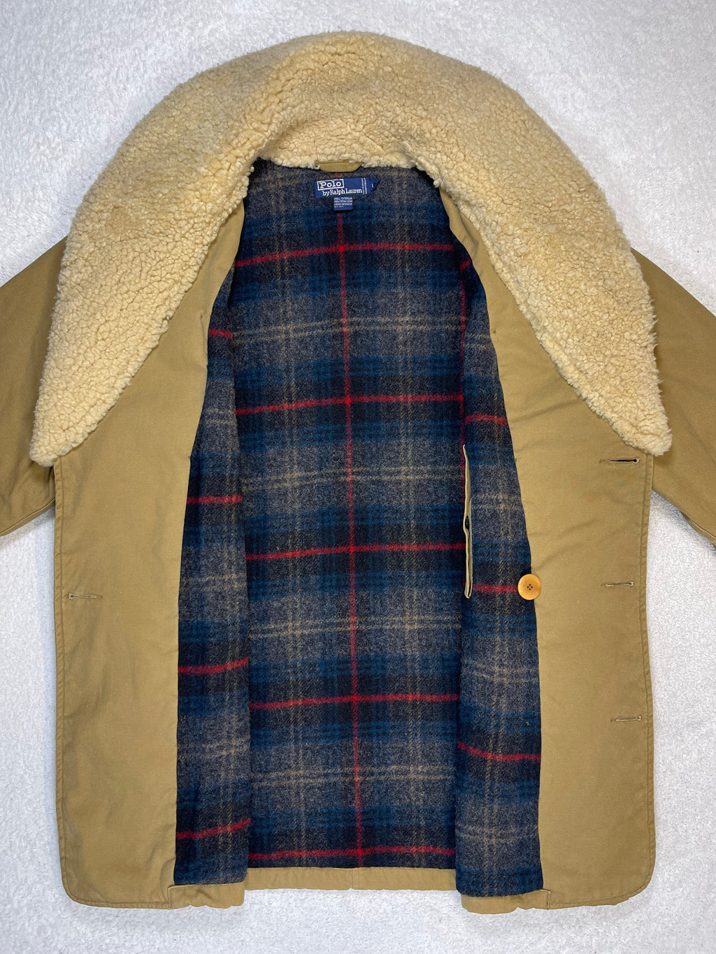 Polo by Ralph Lauren Vintage Shearling-Collar Canvas Ranch Coat