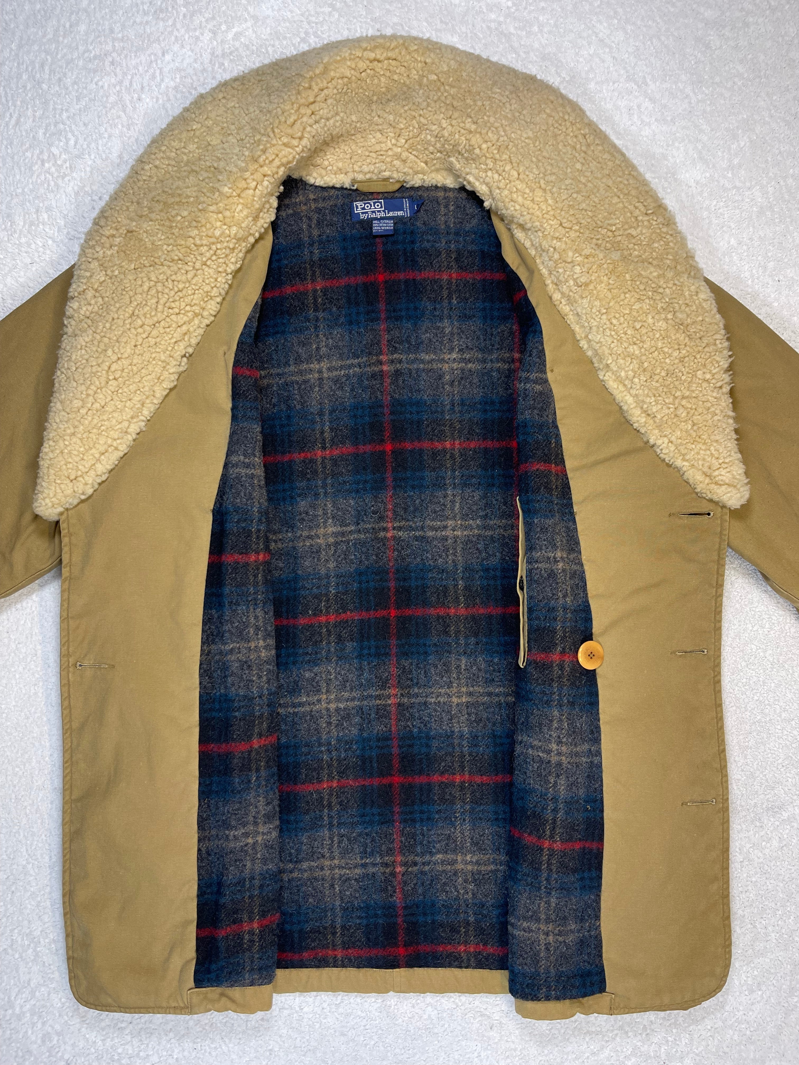 Polo by Ralph Lauren Vintage Shearling-Collar Canvas Ranch Coat