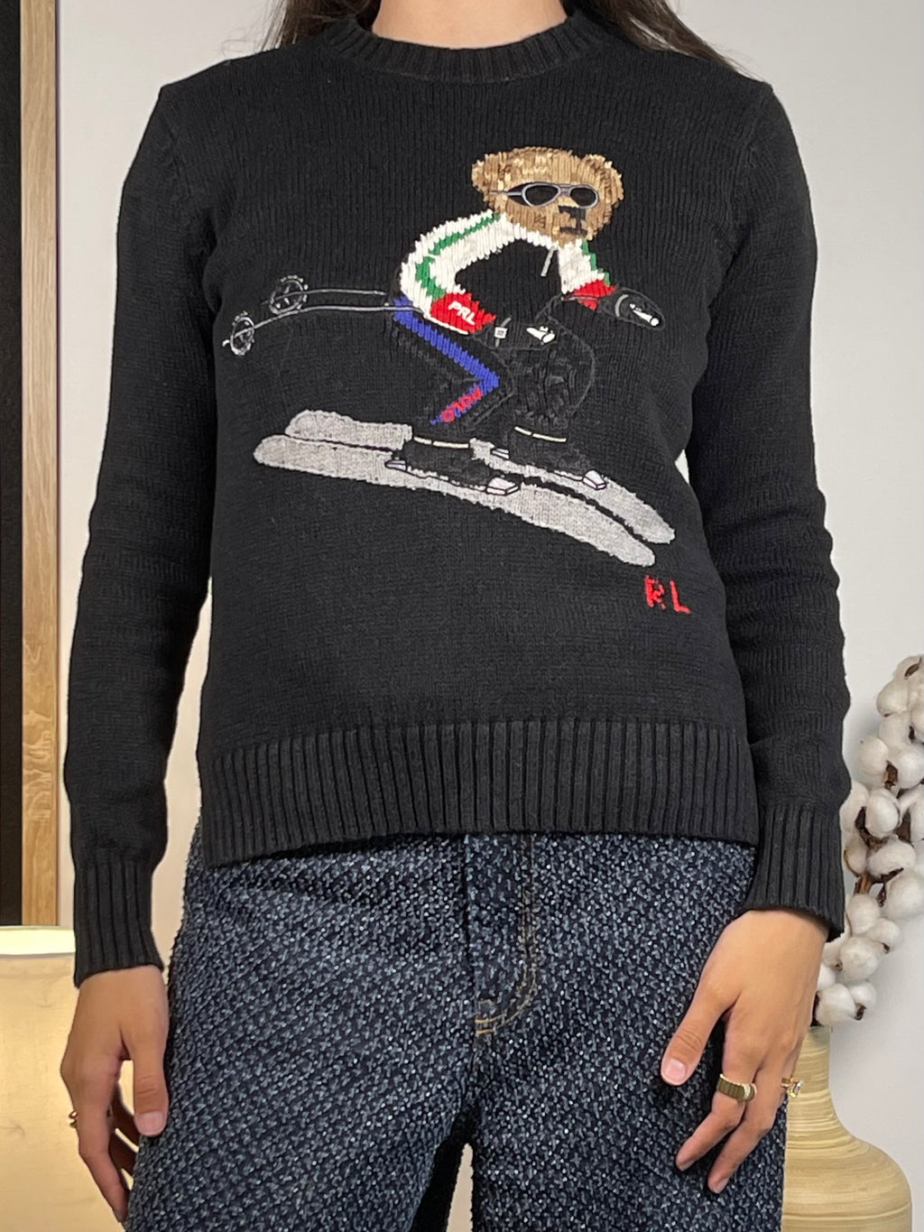 Polo Ralph Lauren Polo Bear Skier Cotton & Linen Sweater