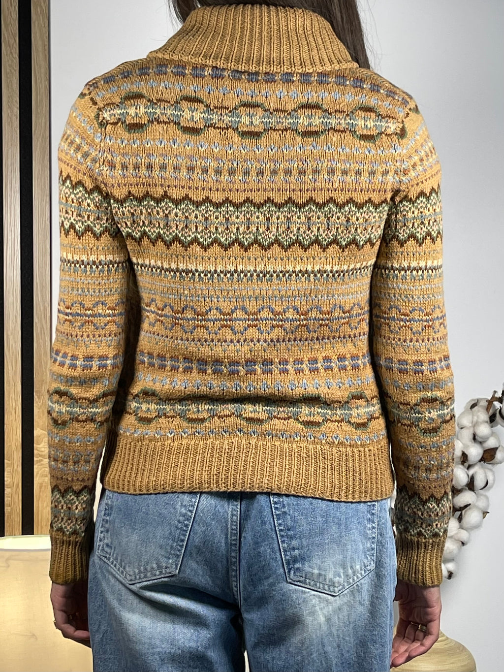 Ralph Lauren Vintage Hand-Knit Fair Isle Cardigan