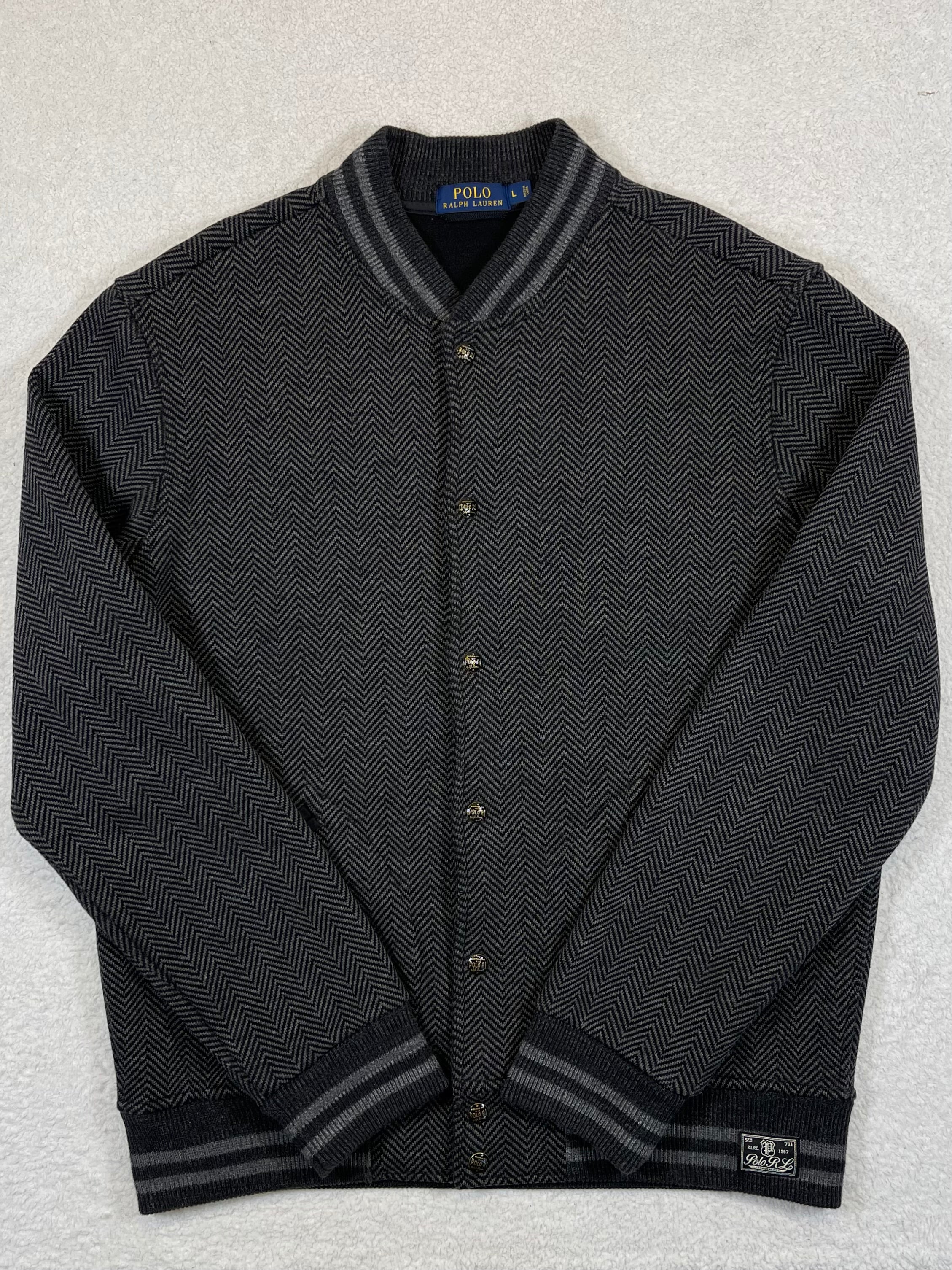 Polo Ralph Lauren Vintage Herringbone Wool-Blend Varsity Jacket