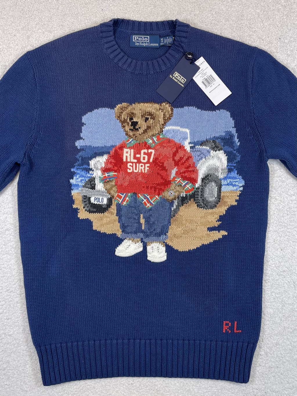 Polo by Ralph Lauren Polo Bear RL-67 Surf Cotton Sweater XS