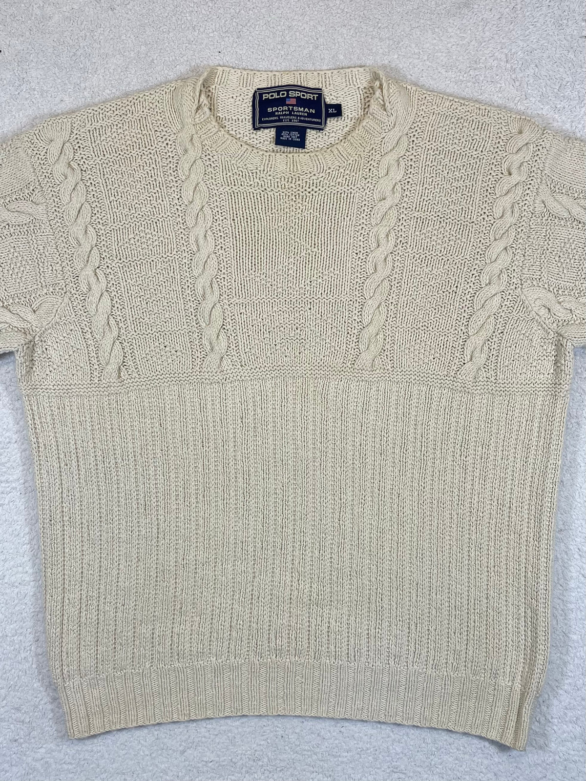 Ralph Lauren Polo Sportsman Vintage Hand-Knit Aran Anchor Sweater