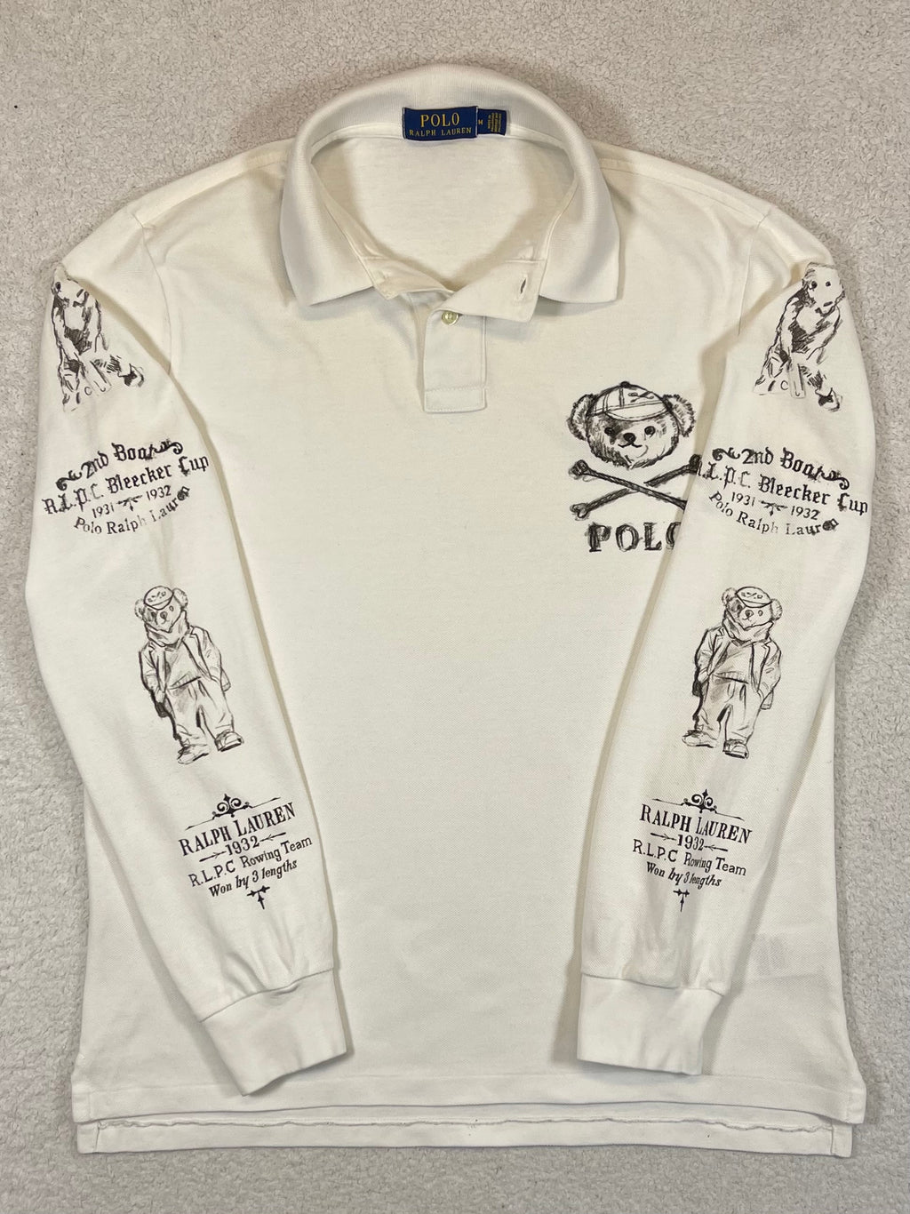 Polo Ralph Lauren Polo Bear Long-Sleeve Cotton Piqué Polo Shirt M