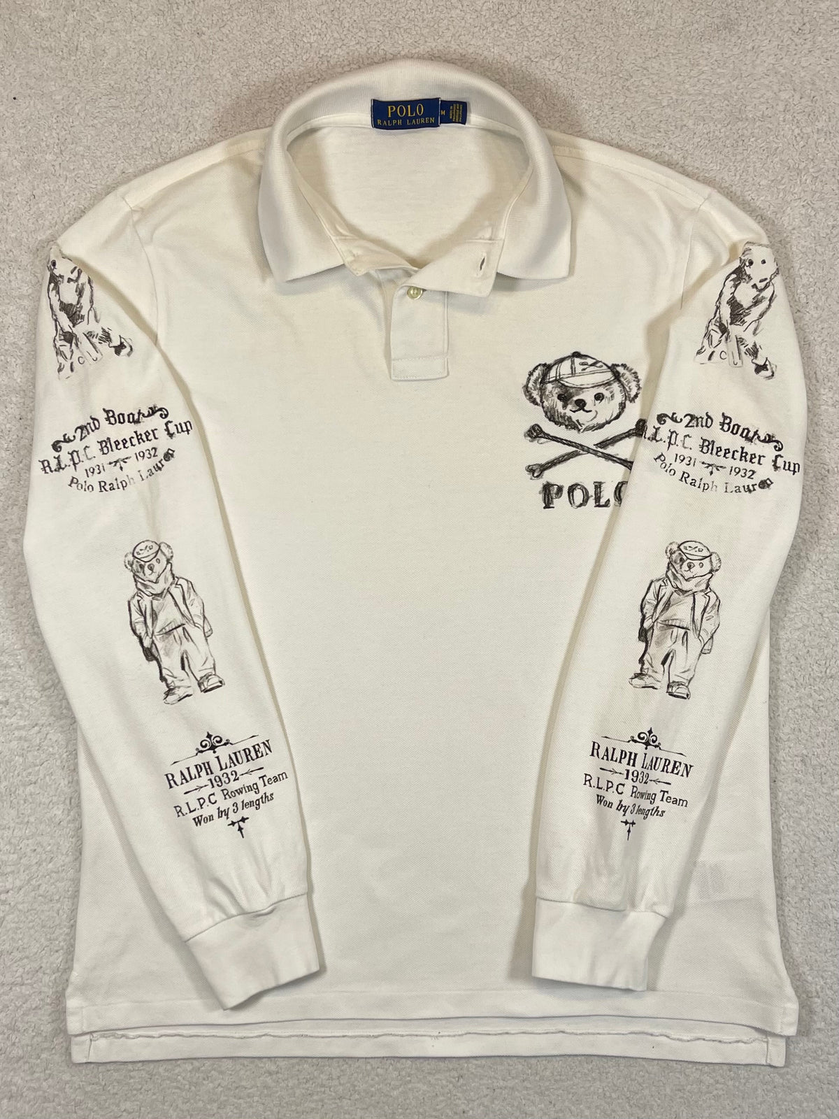 Polo Ralph Lauren Polo Bear Long-Sleeve Cotton Piqué Polo Shirt M