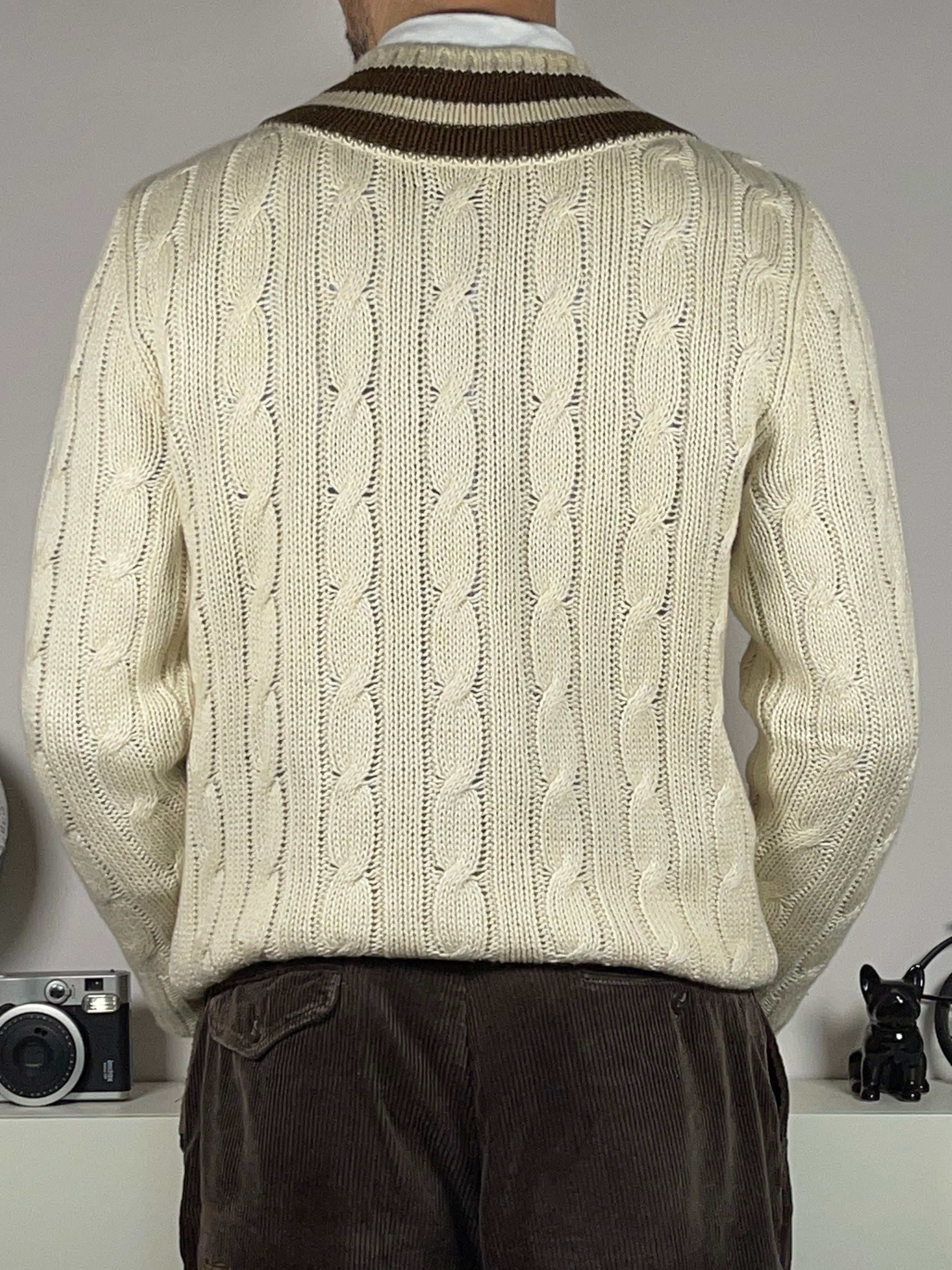 Ralph Lauren Purple Label Linen & Cashmere Cricket Sweater (Vintage 2000s)