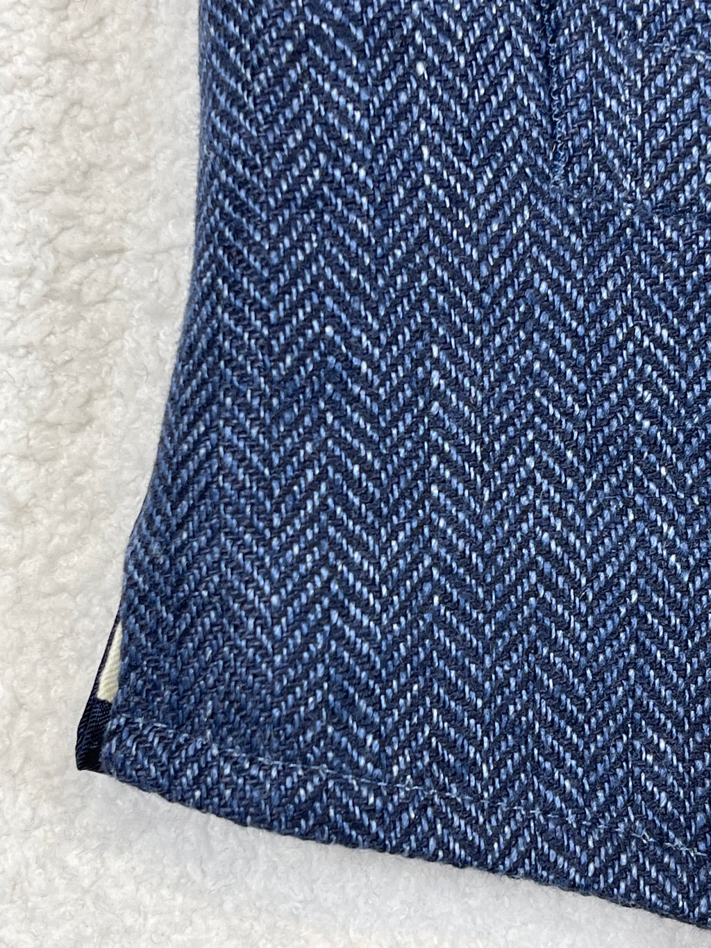 Polo Ralph Lauren Made in Italy Indigo Herringbone Linen Vest