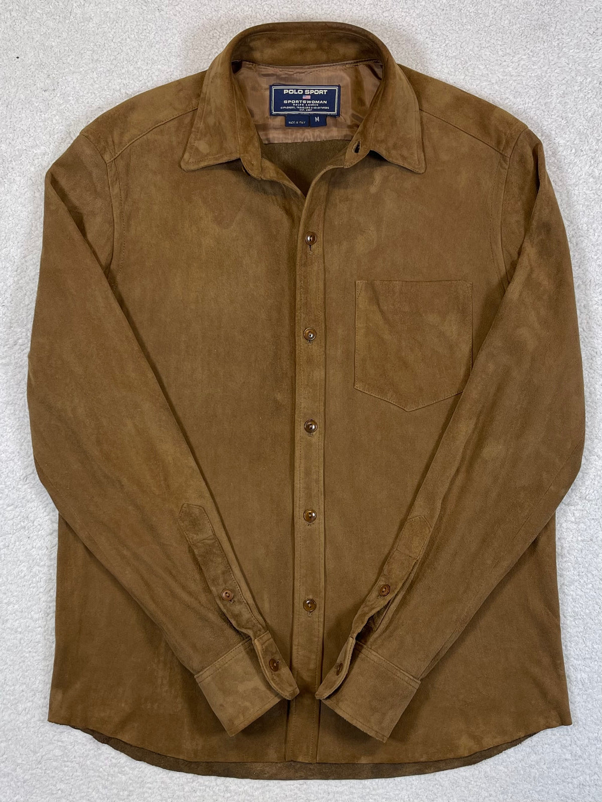 Ralph Lauren Polo Sport Vintage Polo Sportswoman Goat Suede Overshirt M