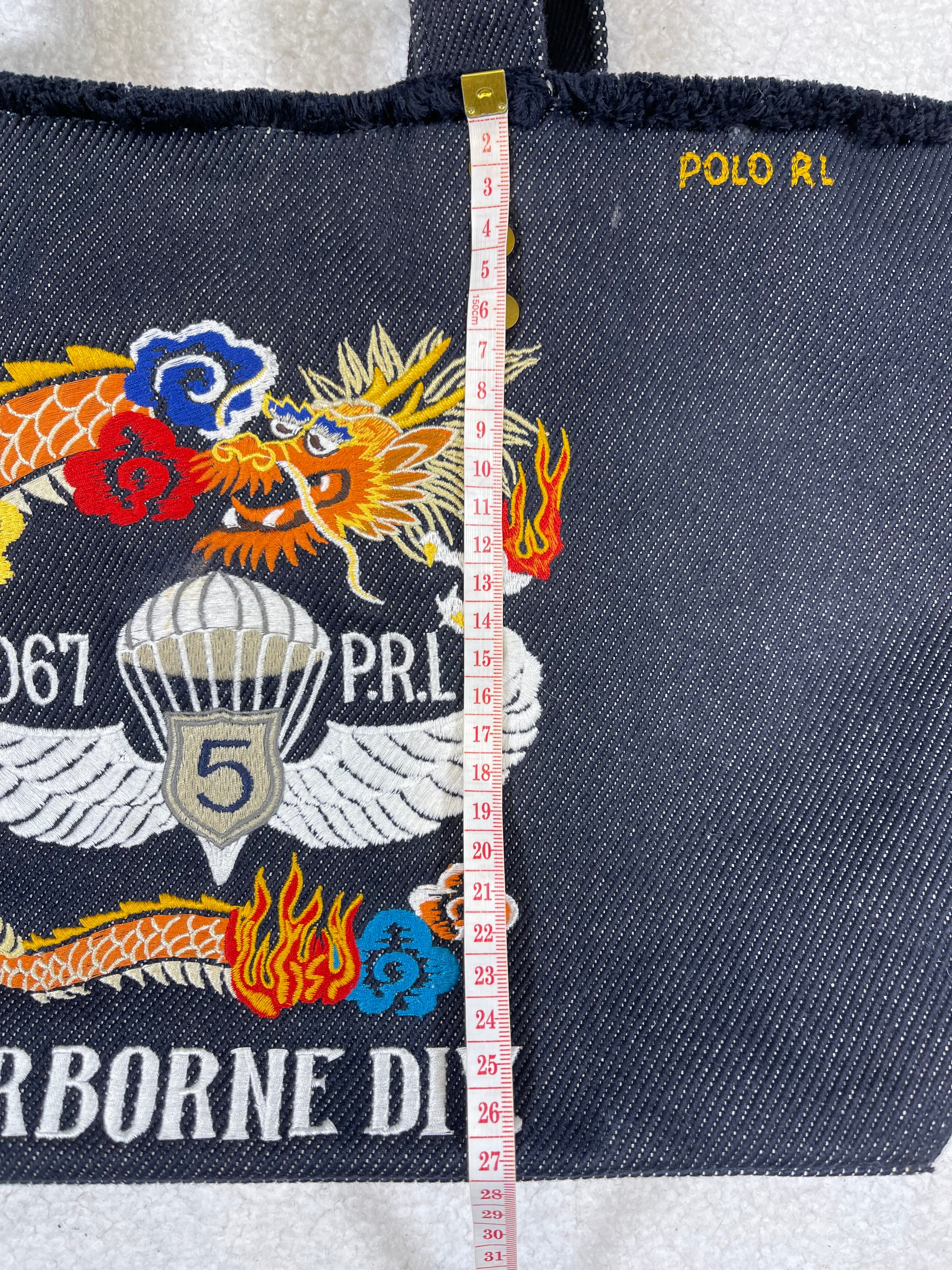 Polo Ralph Lauren Airborne Div. 5 Denim Tote Bag