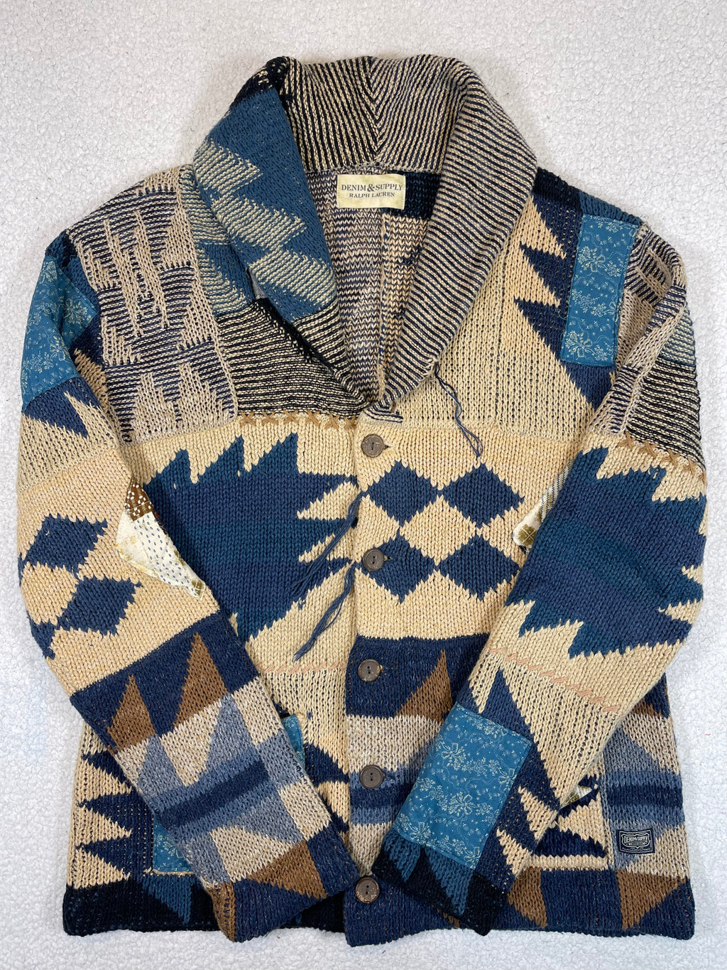 Ralph Lauren Denim & Supply Patchwork Shawl Collar Cardigan (Vintage 2000s)