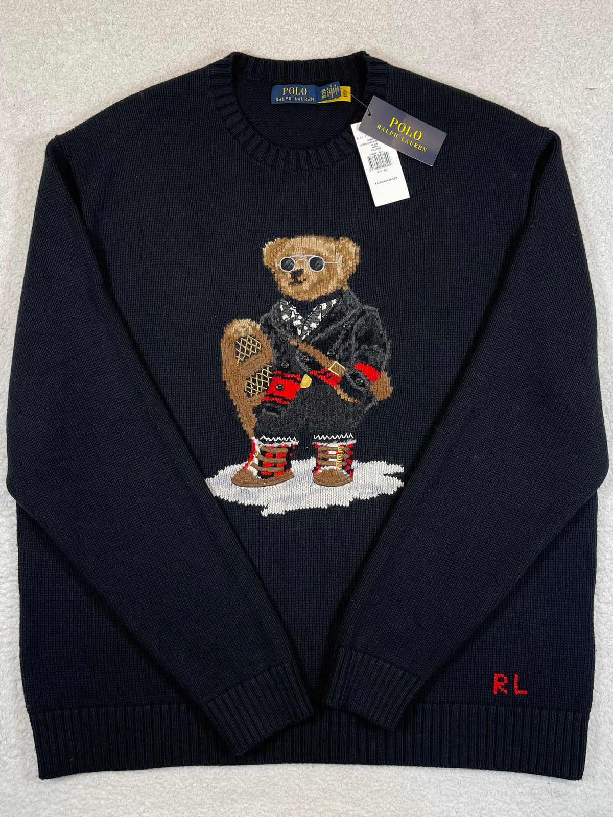Polo Ralph Lauren Polo Bear Vintage Snowshoes Cotton & Cashmere Sweater XXL