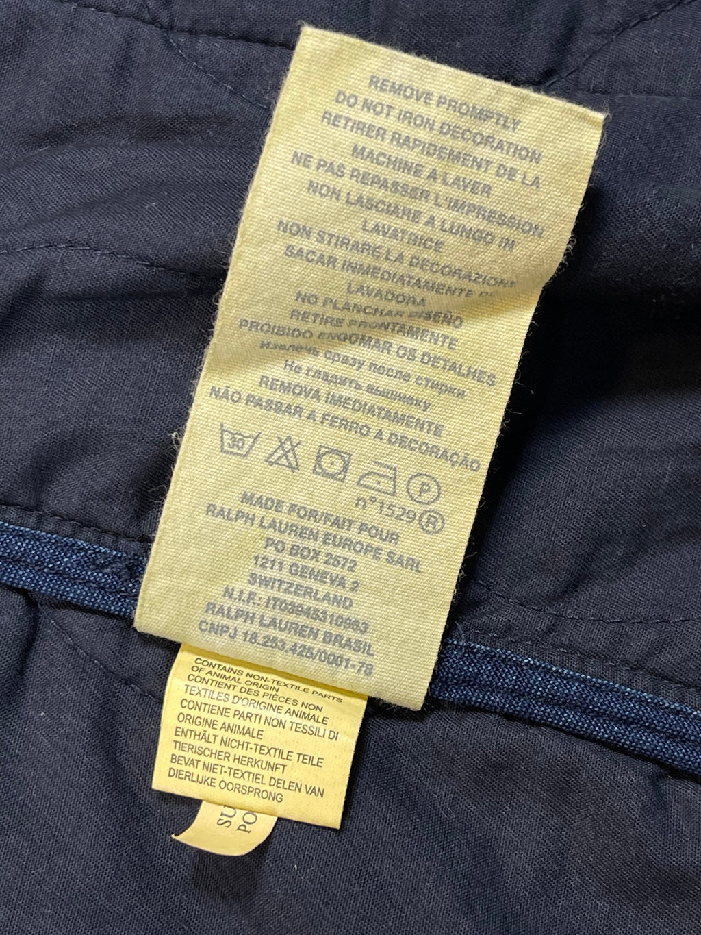 Ralph Lauren Denim & Supply Quilted Indigo Denim Field Jacket