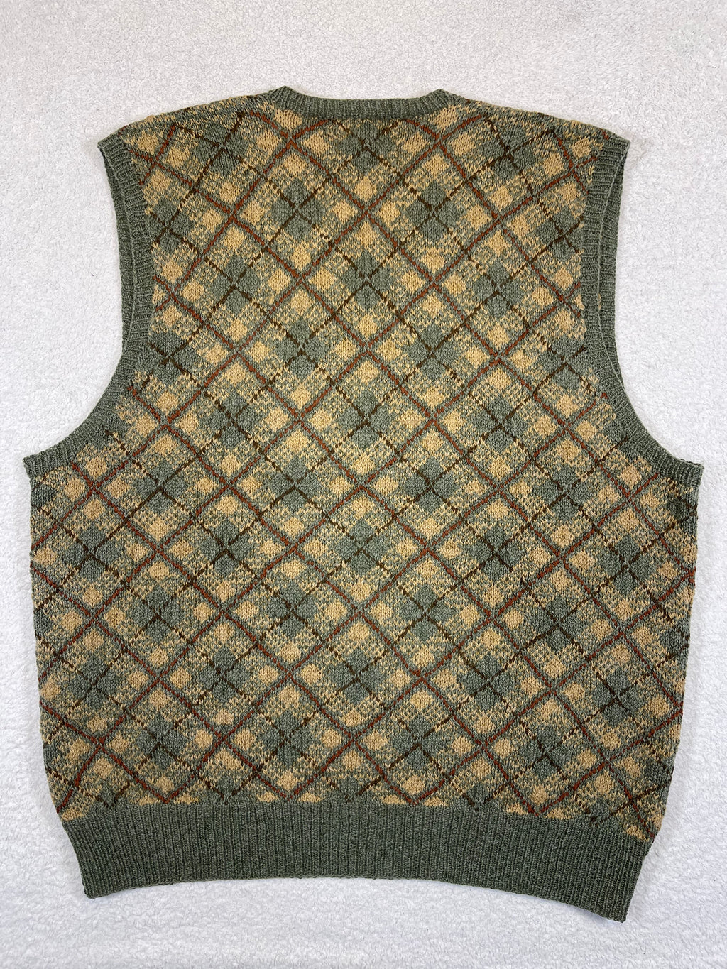 Polo by Ralph Lauren Vintage Hand-Knit Argyle Wool Sweater Vest