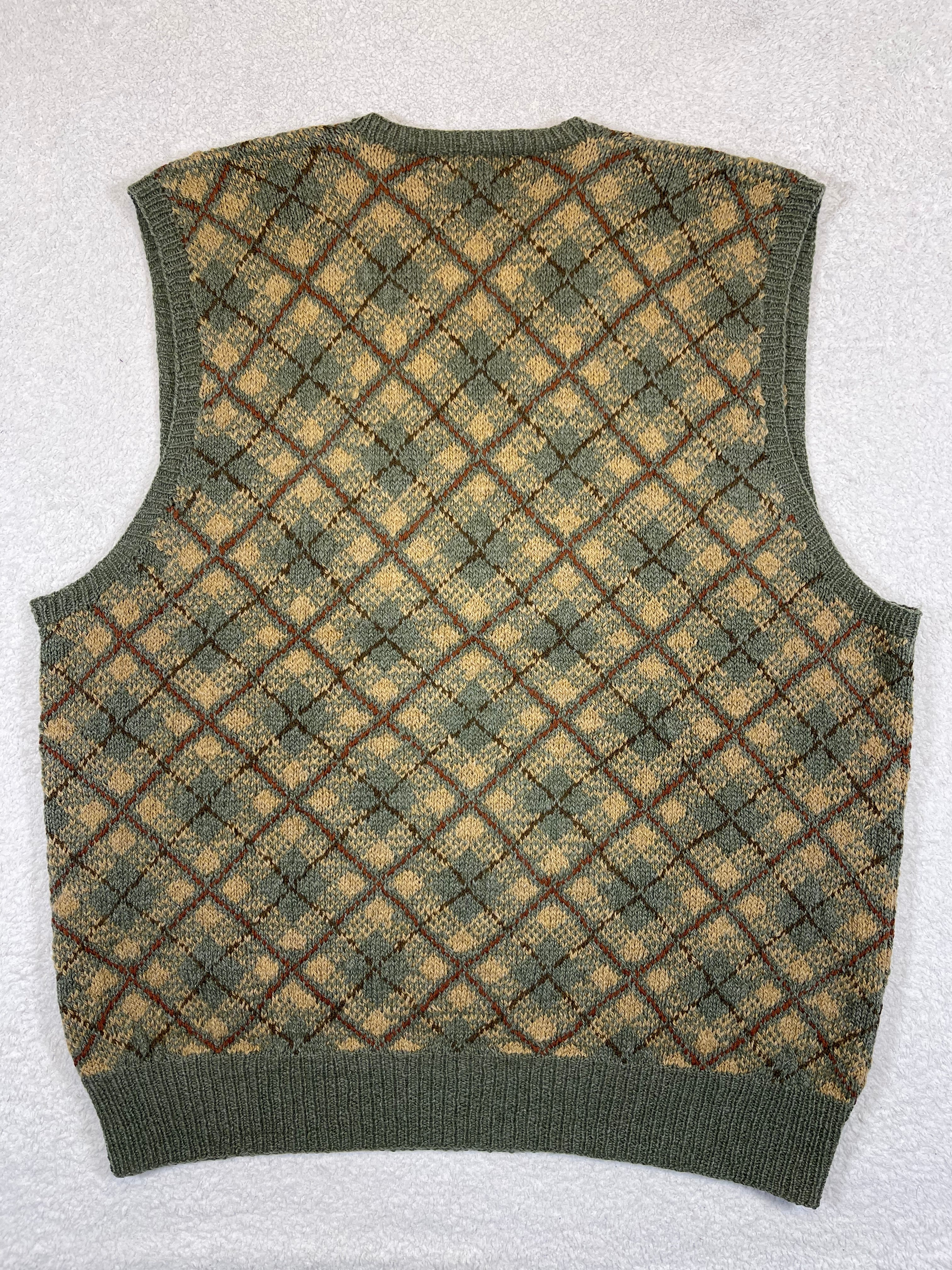Polo by Ralph Lauren Vintage Hand-Knit Argyle Wool Sweater Vest