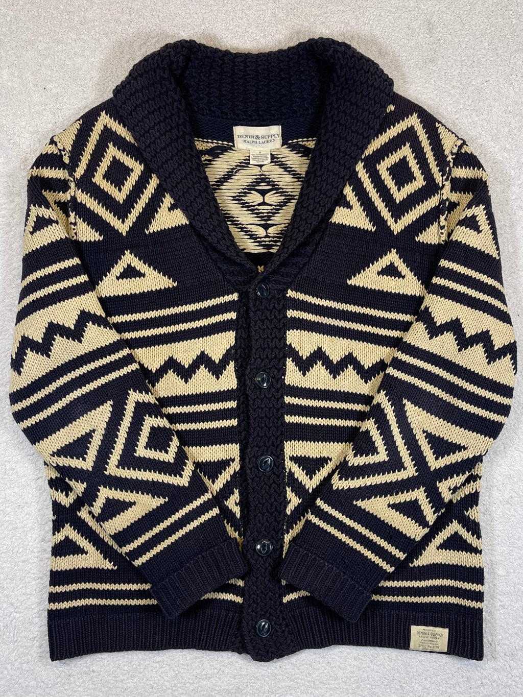 Ralph Lauren Denim & Supply Geometric Cotton Cardigan
