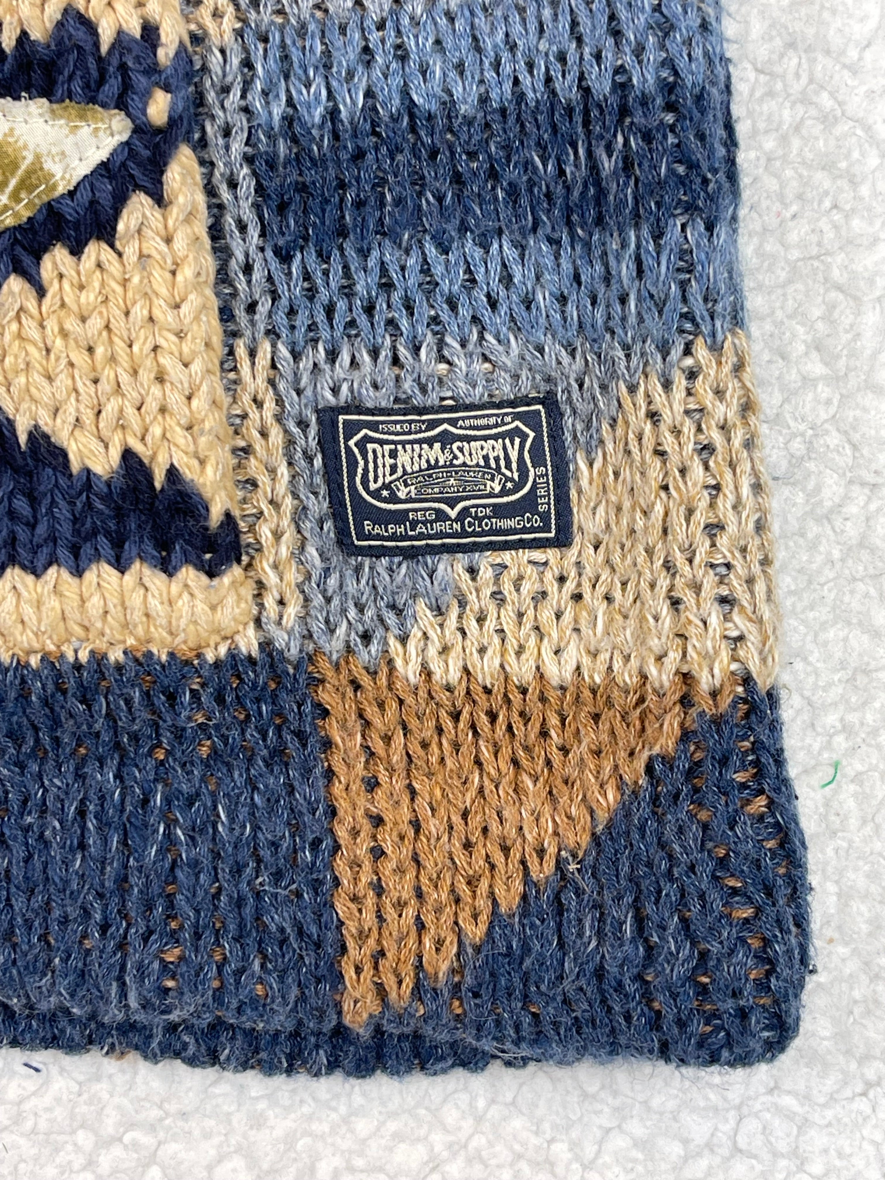 Ralph Lauren Denim & Supply Patchwork Shawl Collar Cardigan (Vintage 2000s)