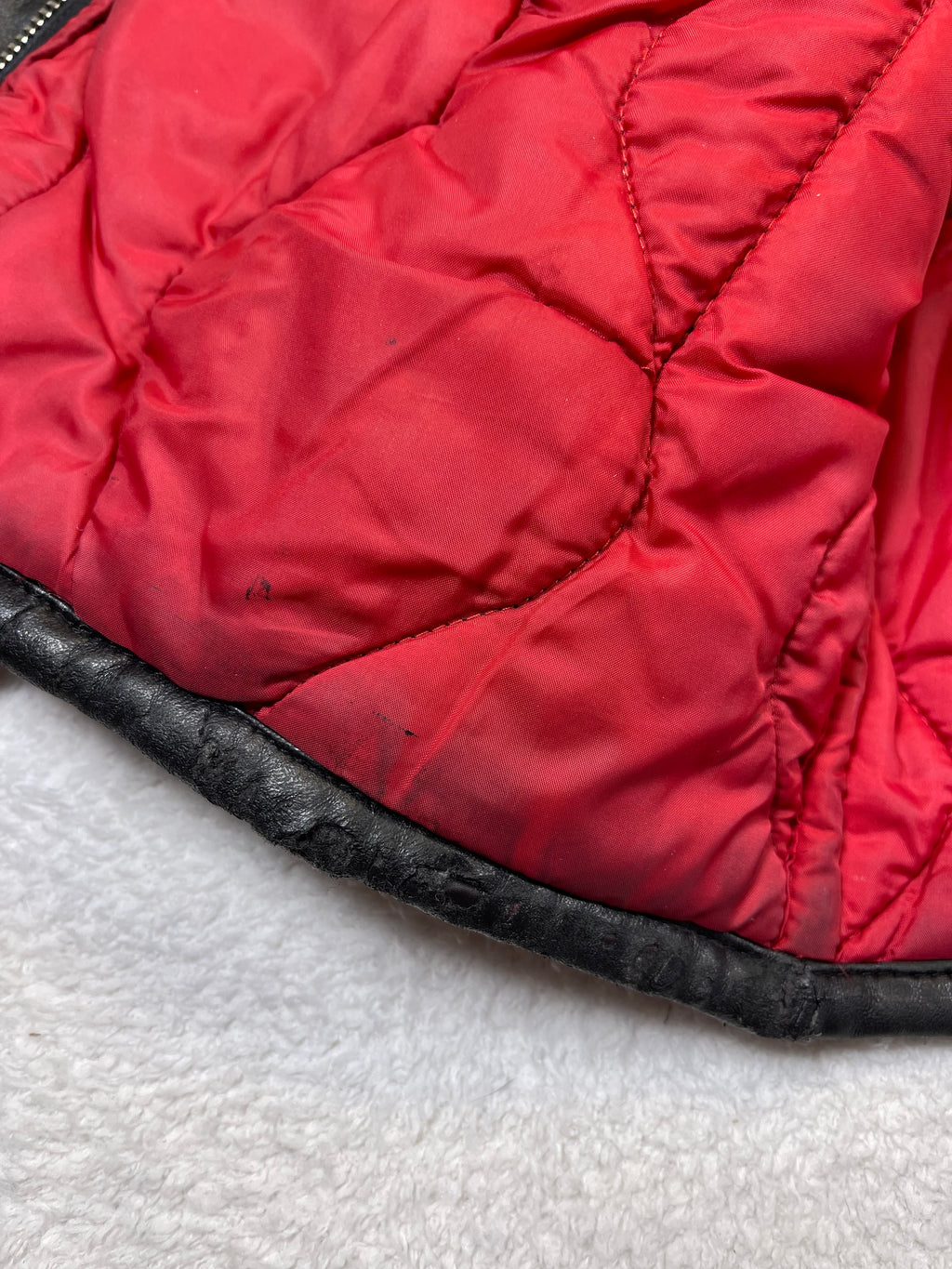 Polo Jeans Co. Ralph Lauren Vintage Quilted Lamb Leather Bomber Jacket