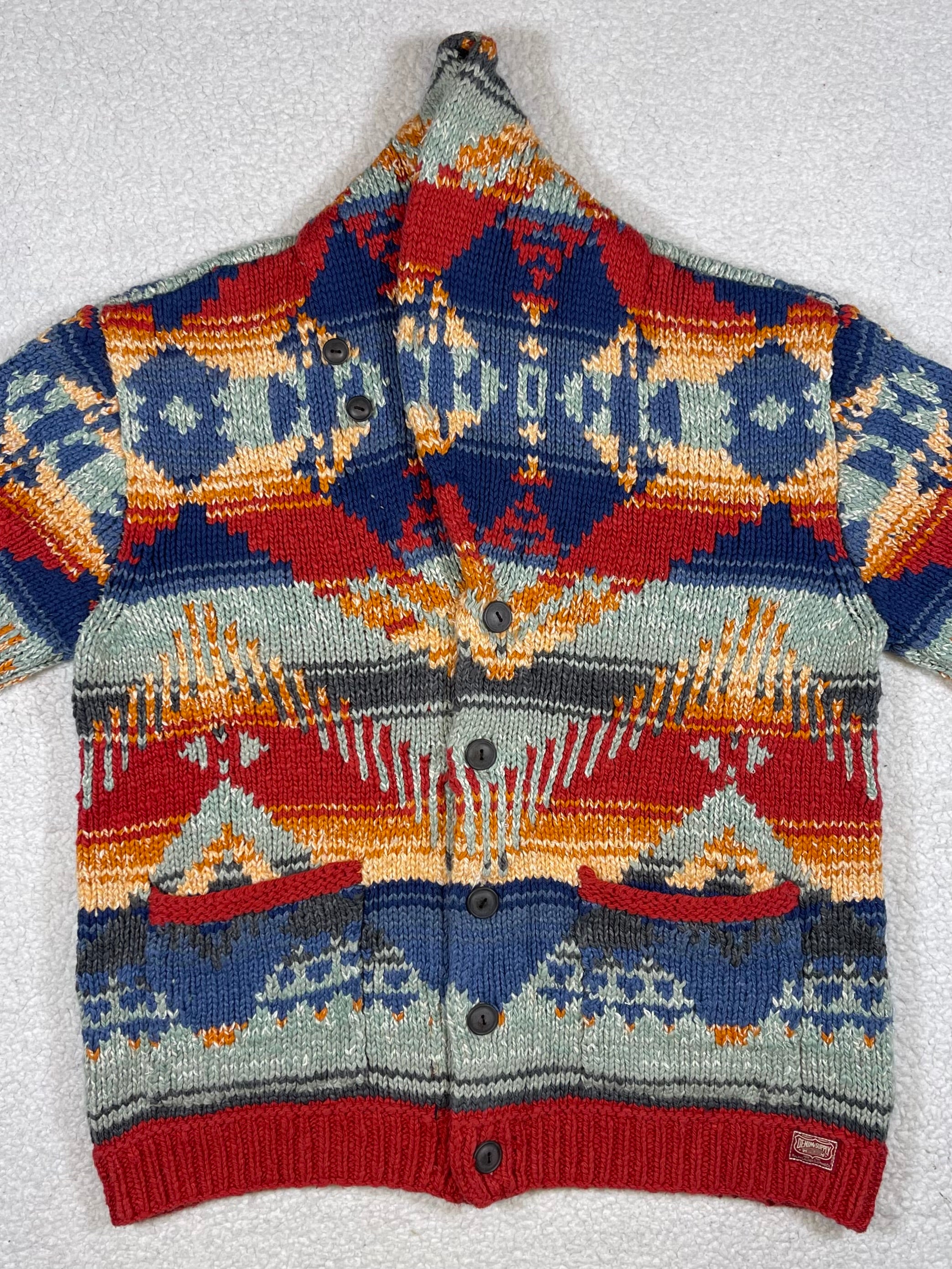 Denim & Supply Ralph Lauren Aztec Cotton Blend Cardigan (Vintage)