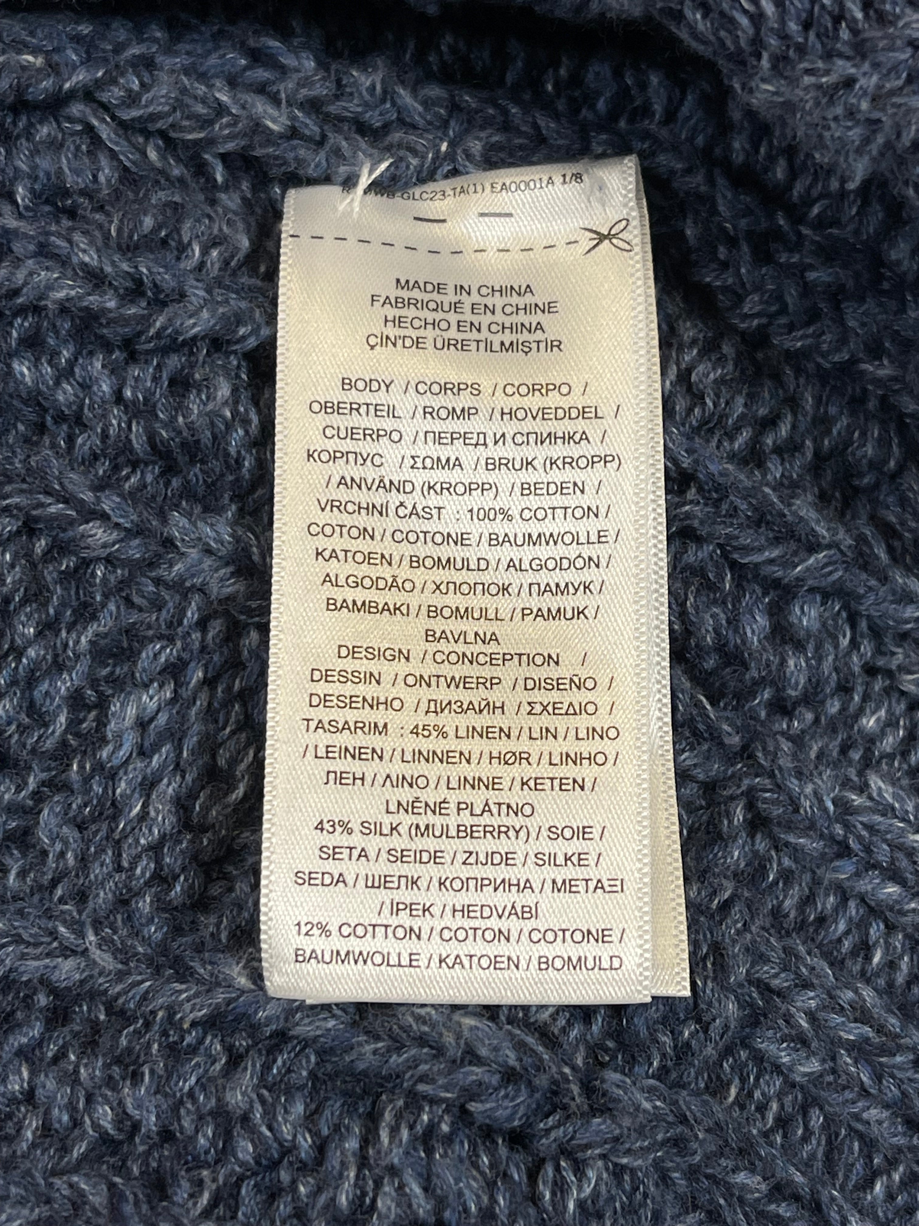 Denim & Supply Ralph Lauren Aran Knit Shawl Collar Flag Sweater (2021)