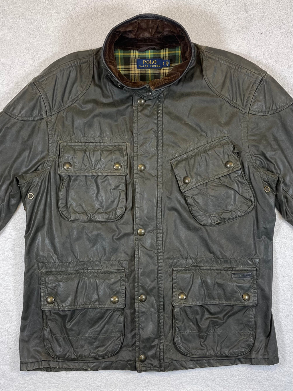 Polo Ralph Lauren Waxed Cotton Motorcycle Jacket L