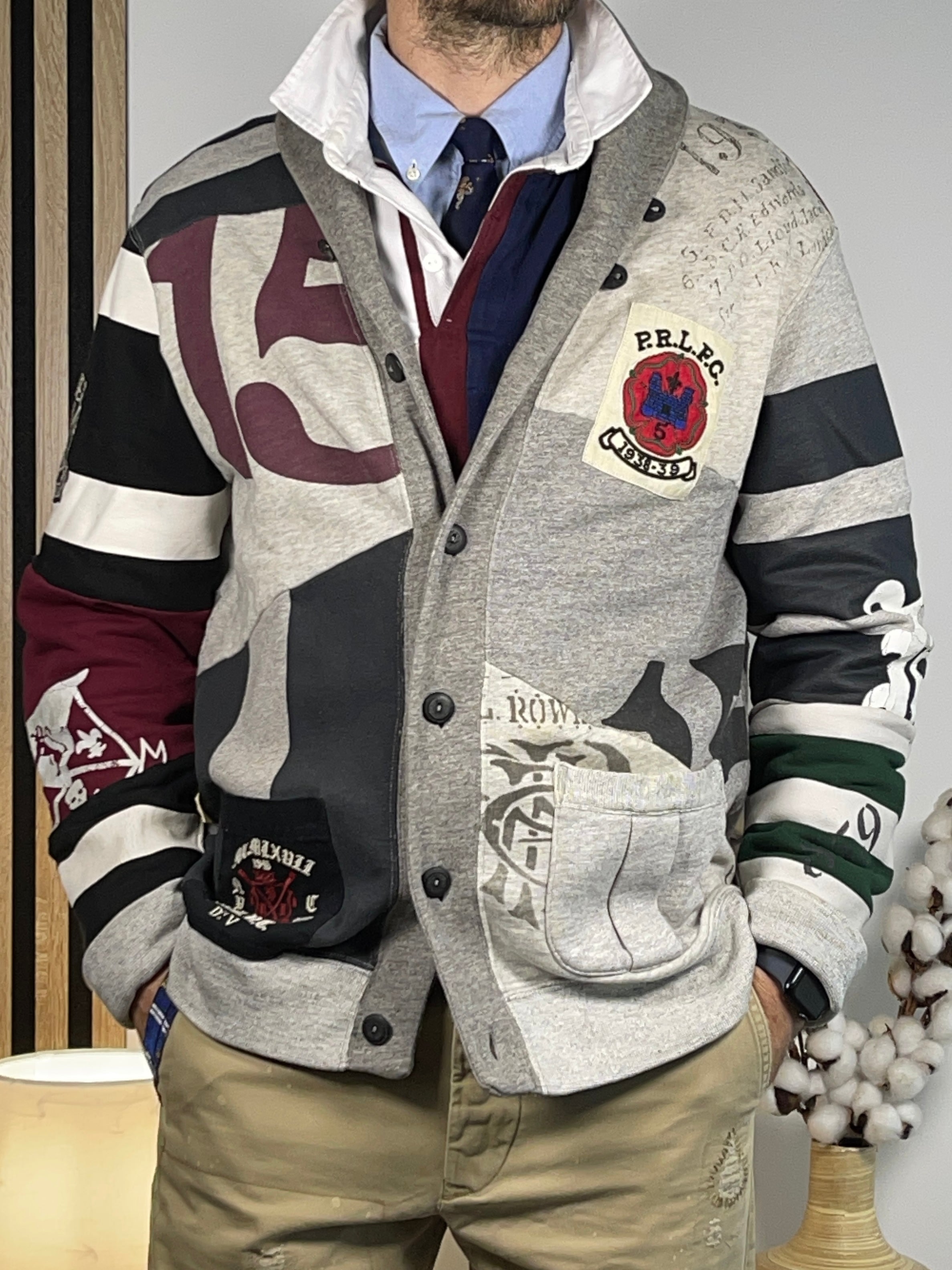 Polo Ralph Lauren P.R.L.F.C. Patchwork Fleece Cardigan