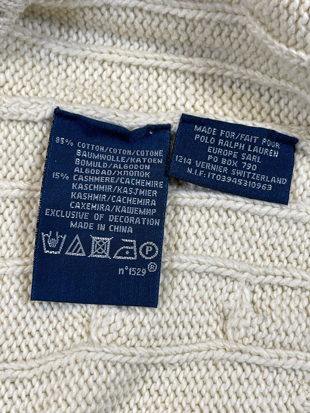 Polo Ralph Lauren UK Cable-Knit Cotton & Cashmere Sweater Vest (Vintage 2000s)
