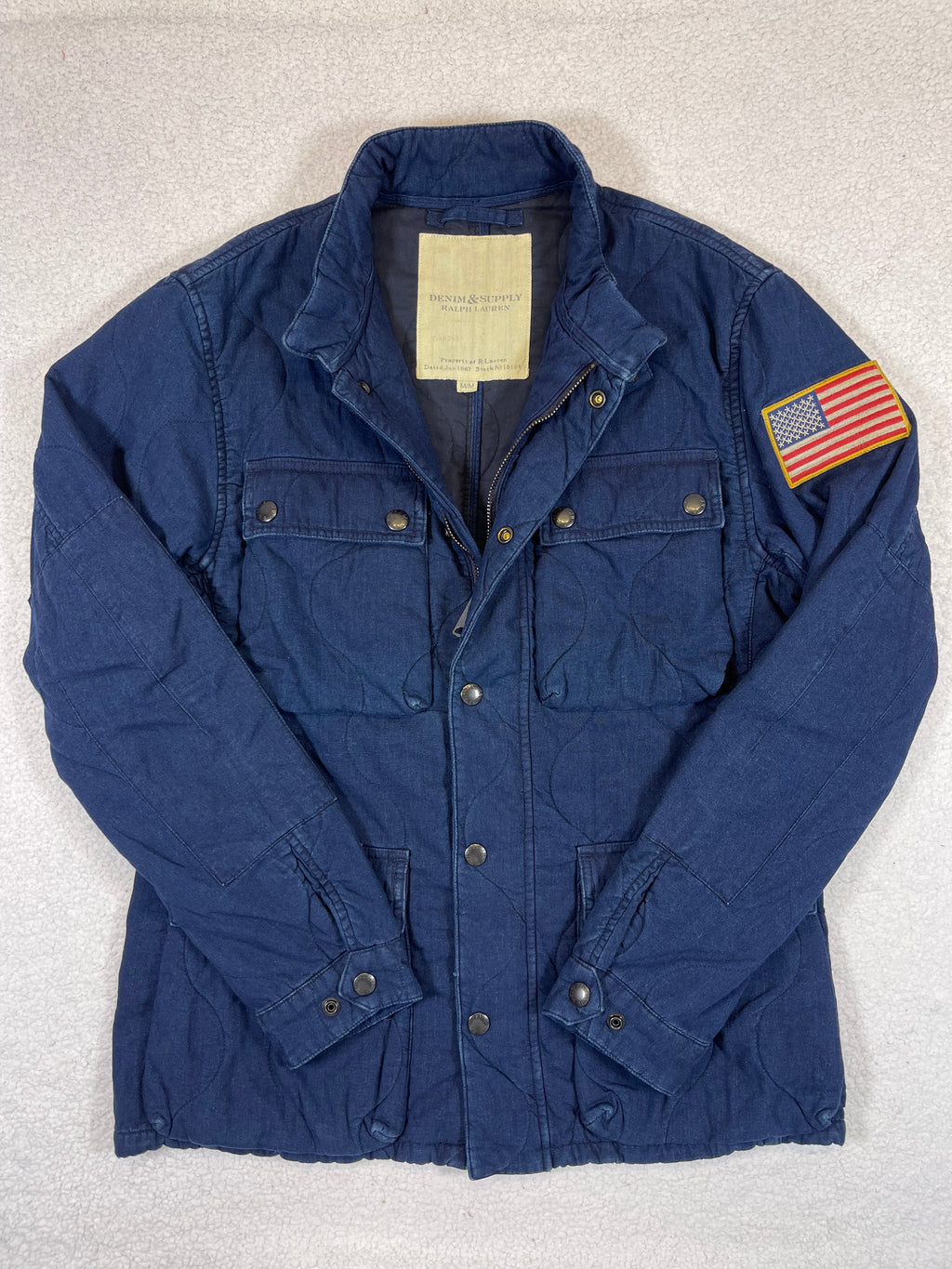 Ralph Lauren Denim & Supply Quilted Indigo Denim Field Jacket
