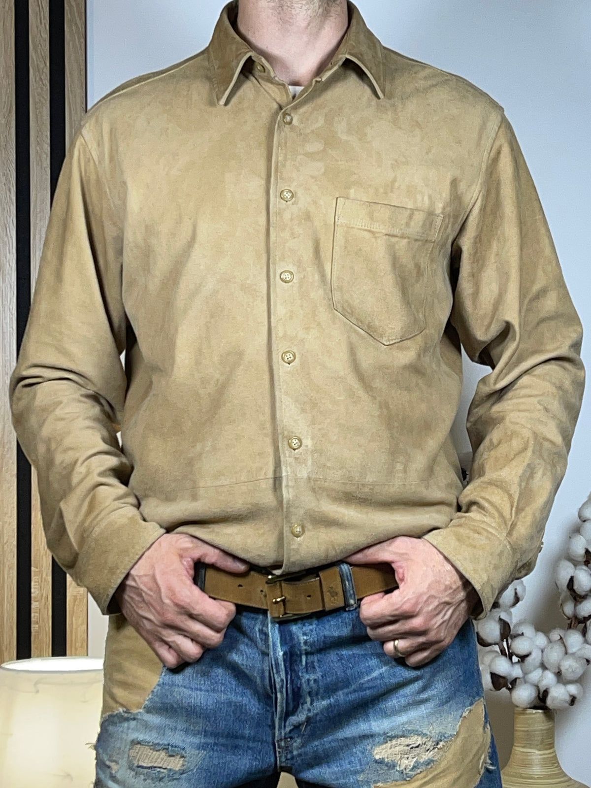 Polo by Ralph Lauren Vintage Suede Leather Overshirt M