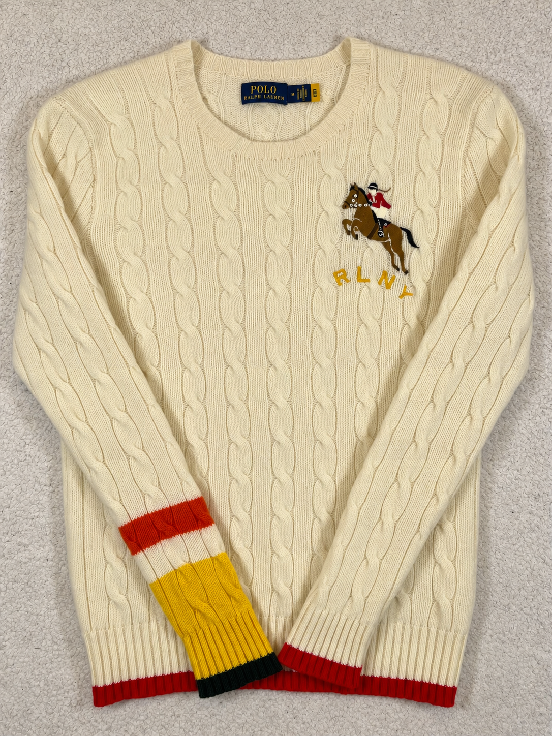 Polo Ralph Lauren RLNY Cable-Knit Wool & Cashmere Sweater M