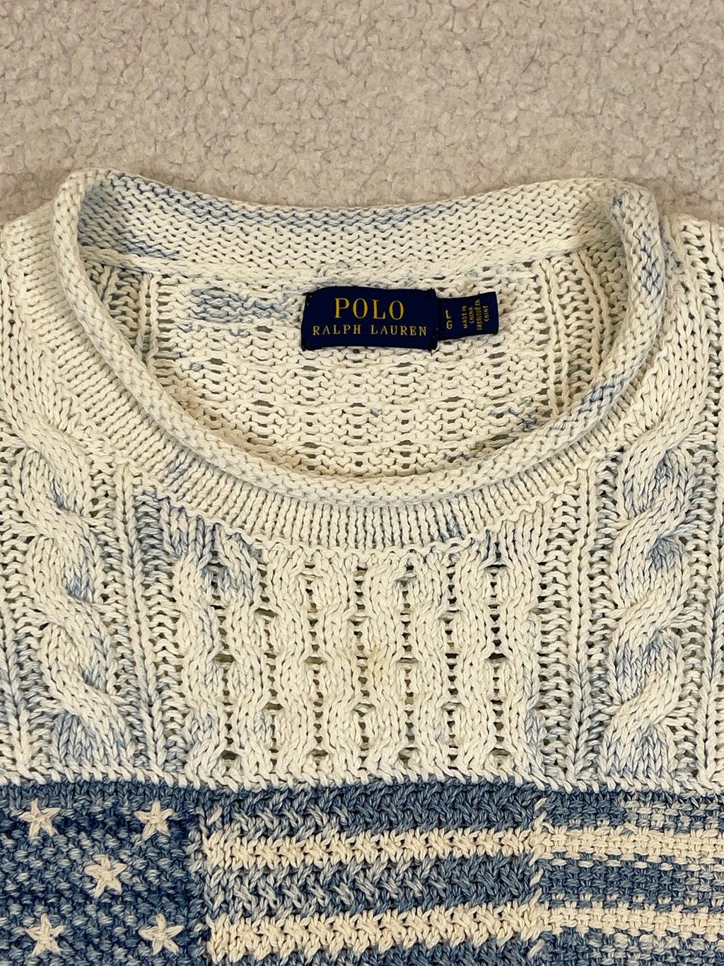 Polo Ralph Lauren Flag Aran Knit Sweater