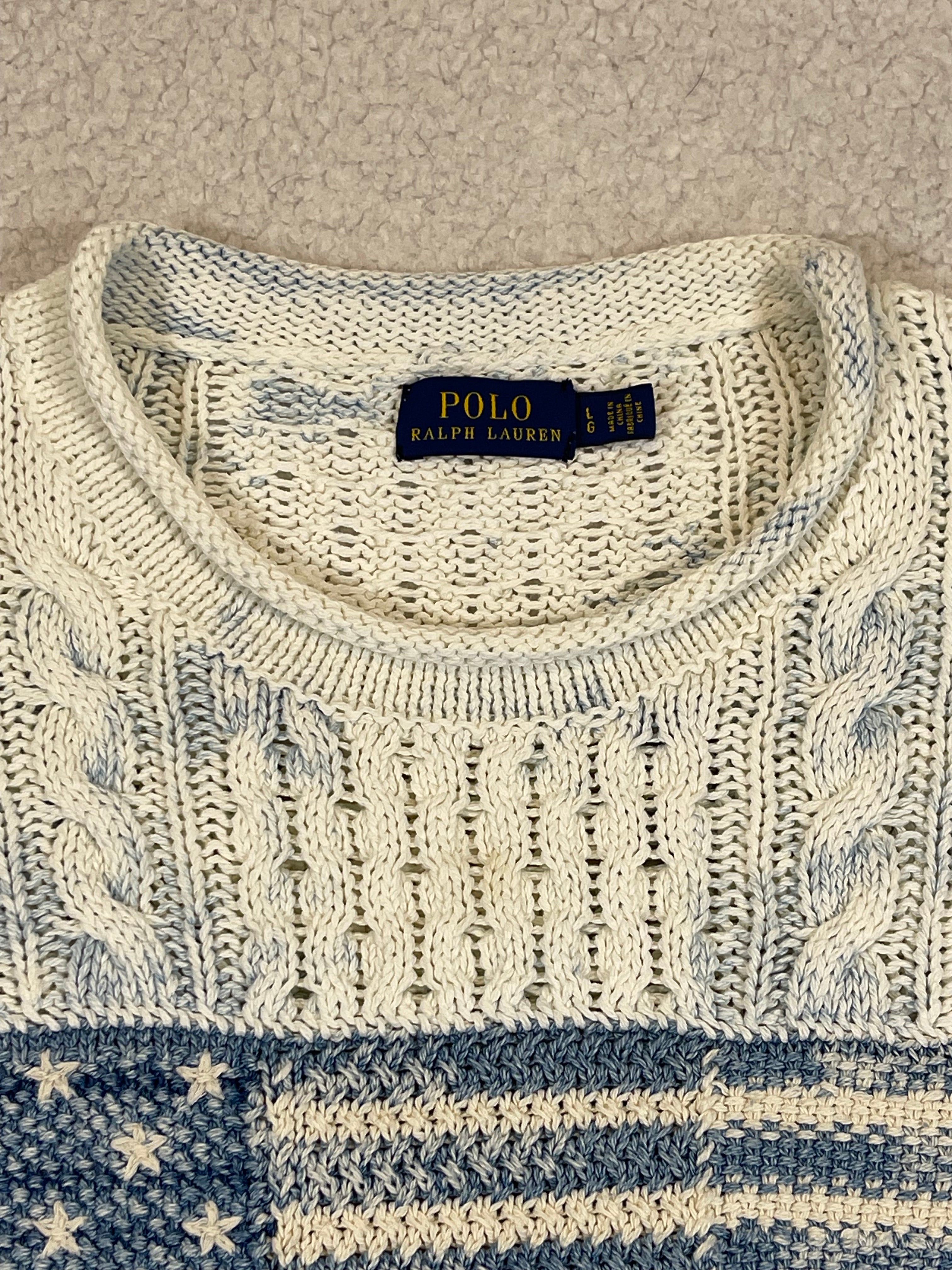 Polo Ralph Lauren Flag Aran Knit Sweater