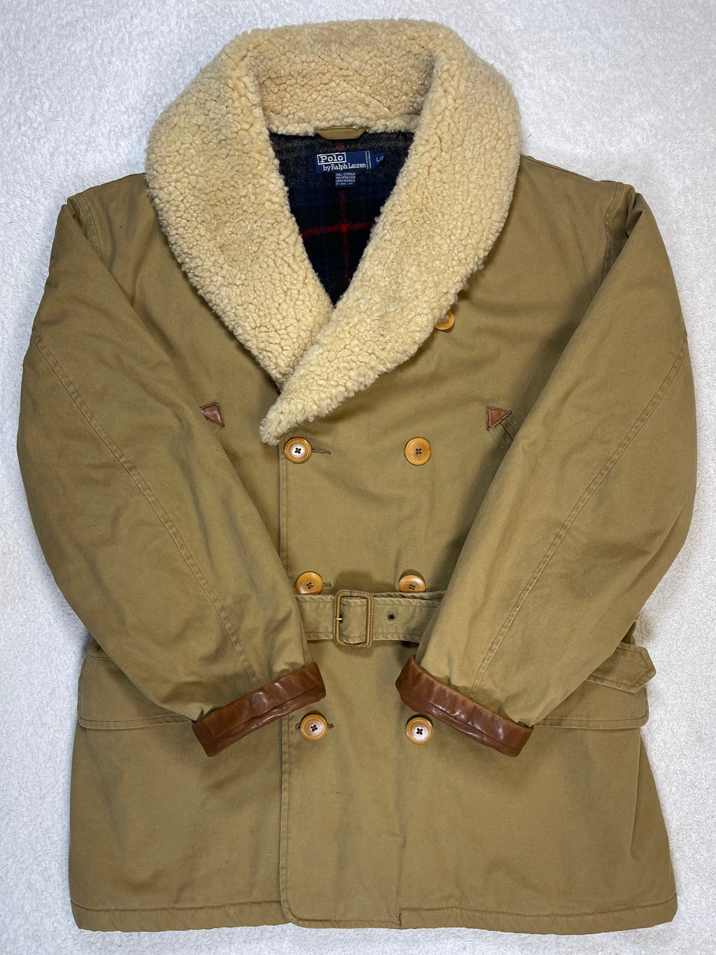 Polo by Ralph Lauren Vintage Shearling-Collar Canvas Ranch Coat